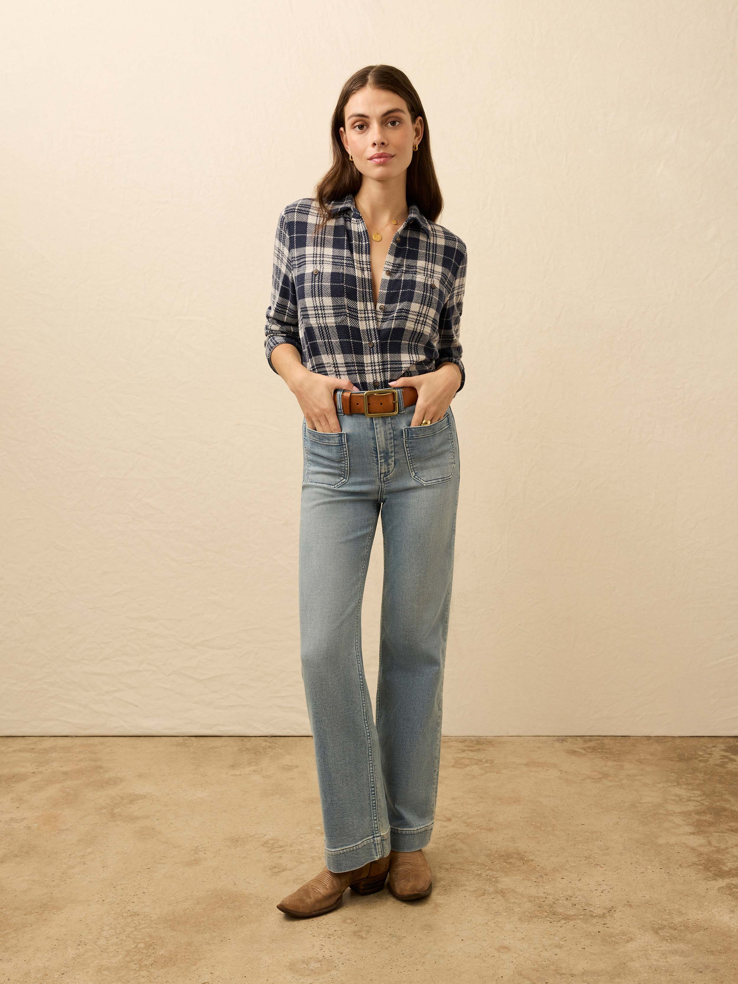 Legend™ Sweater Shirt - Sapphire Lake Plaid