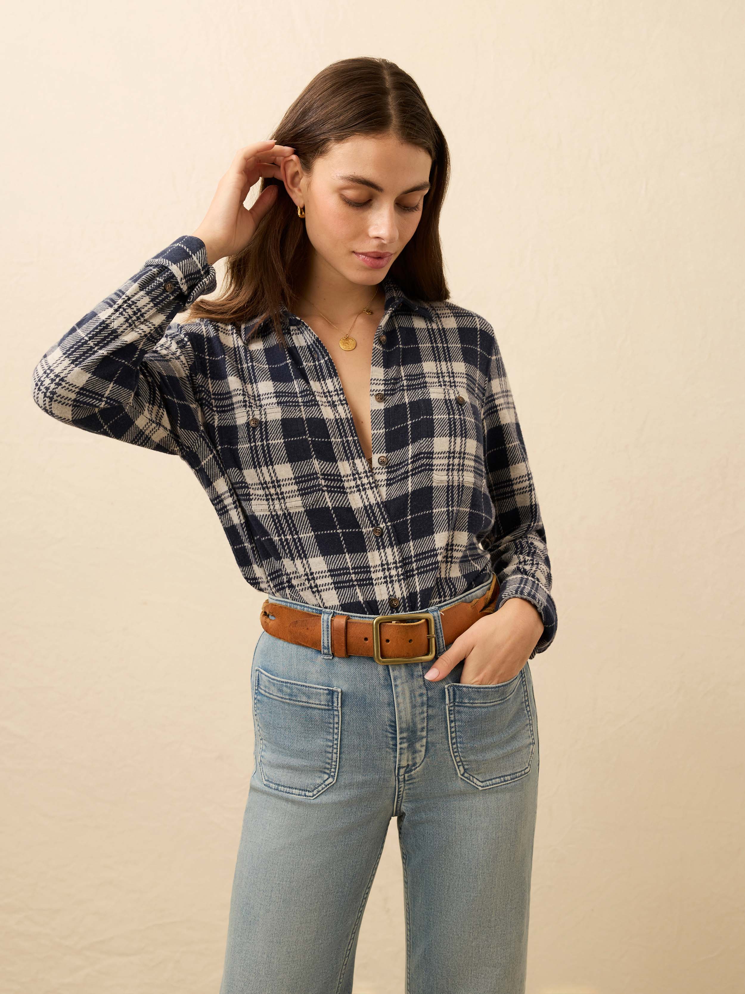 Legend™ Sweater Shirt - Sapphire Lake Plaid