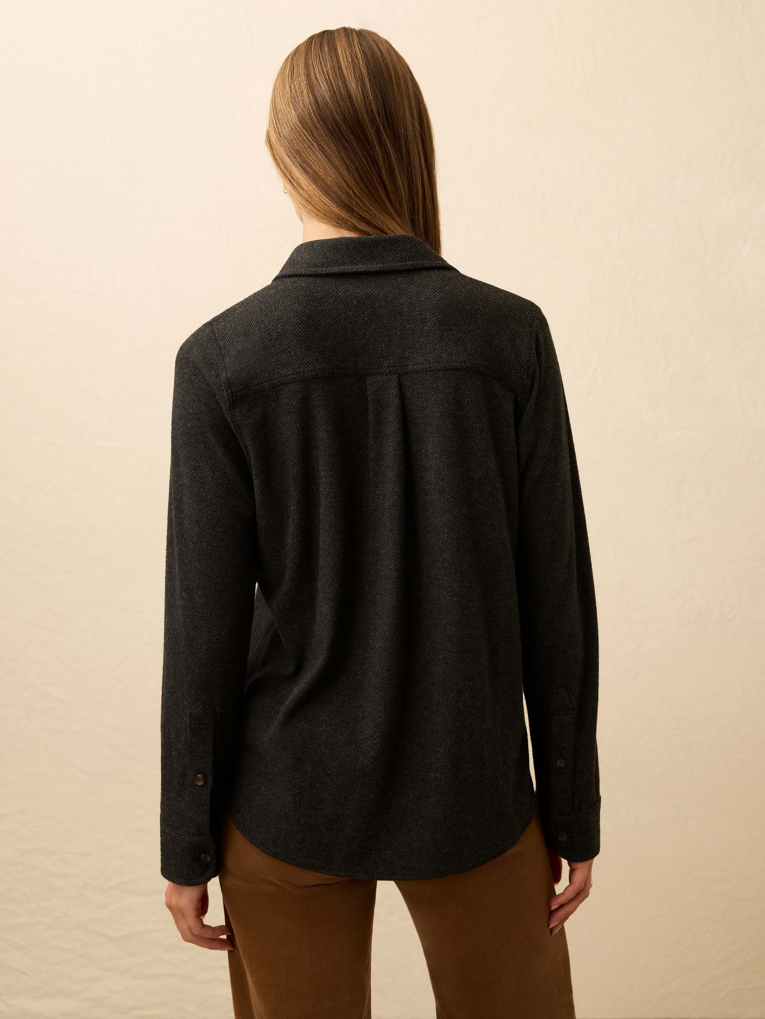 Legend™ Sweater Shirt - Heathered Black Twill | Faherty Brand