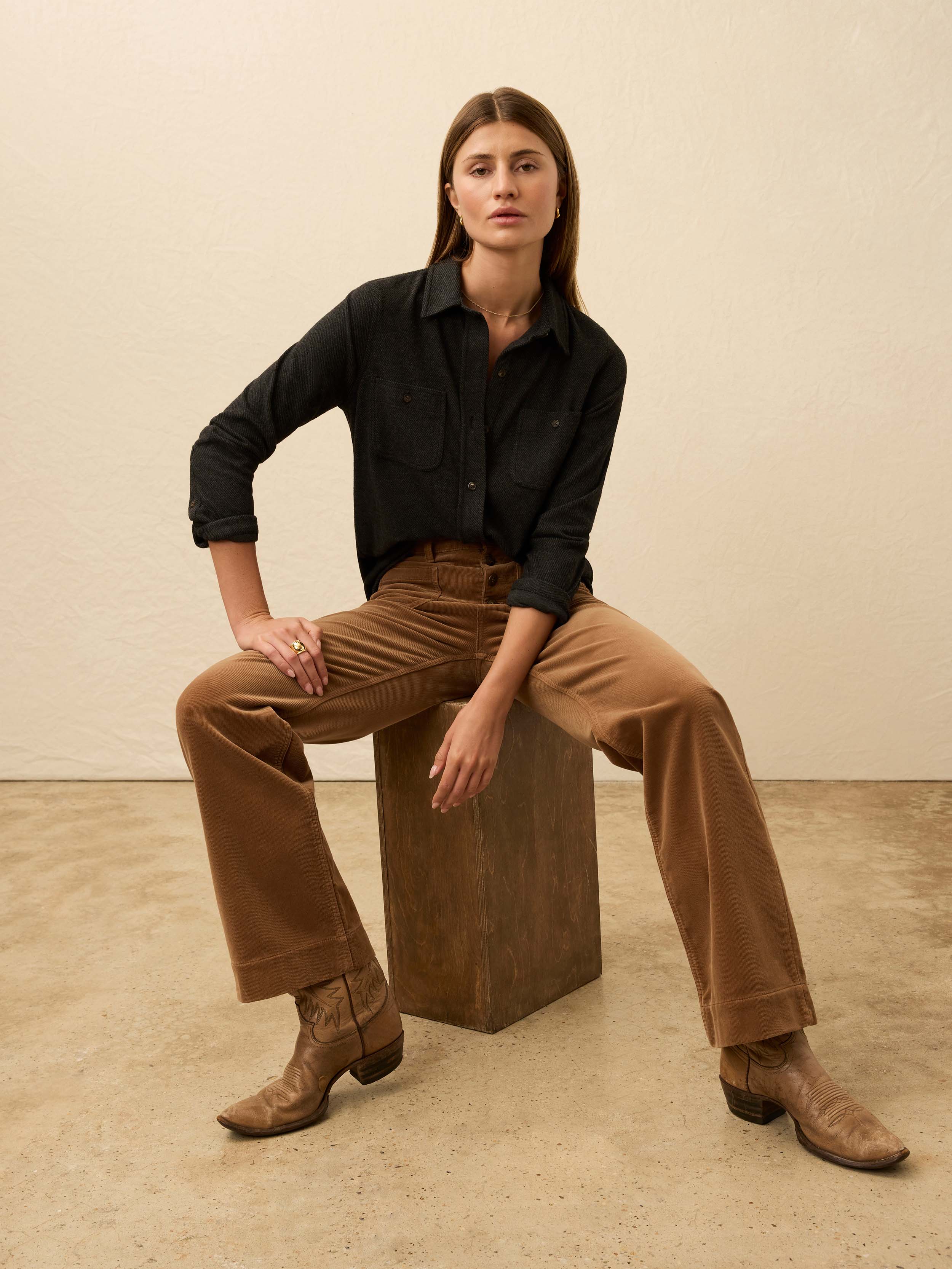 Legend™ Sweater Shirt - Heathered Black Twill