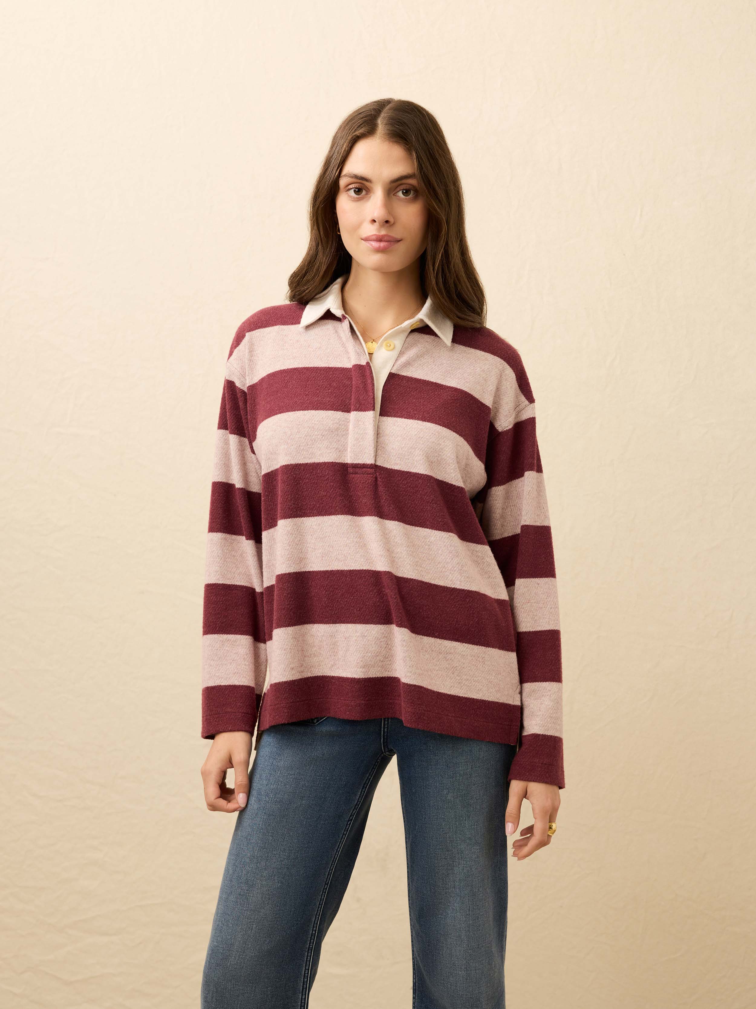 Legend Sweater Rugby Popover - Deep Red Rugby