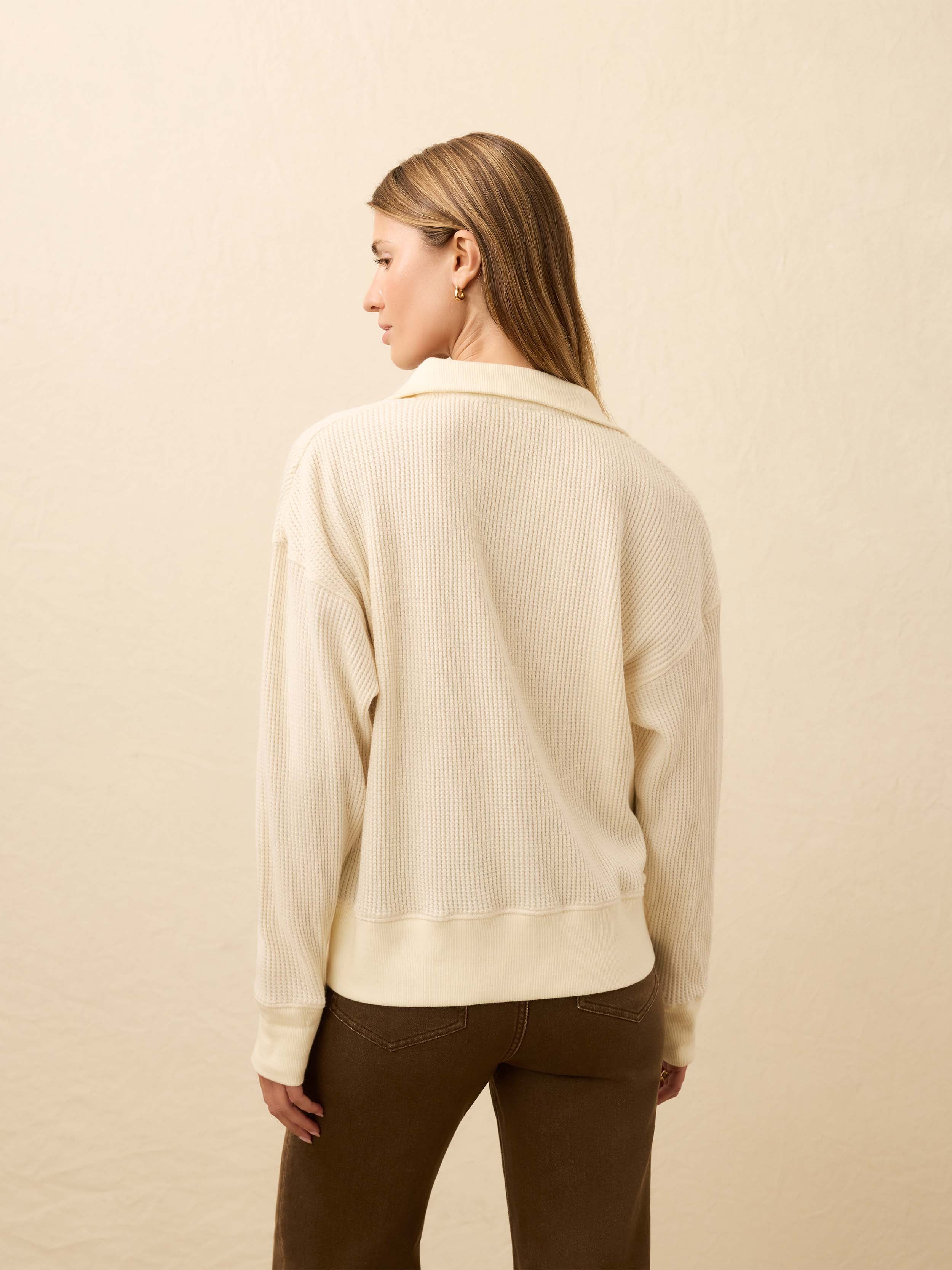 Apres Waffle Henley - Coastal Cream | Faherty Brand