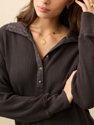 Après Waffle Henley - Washed Black
