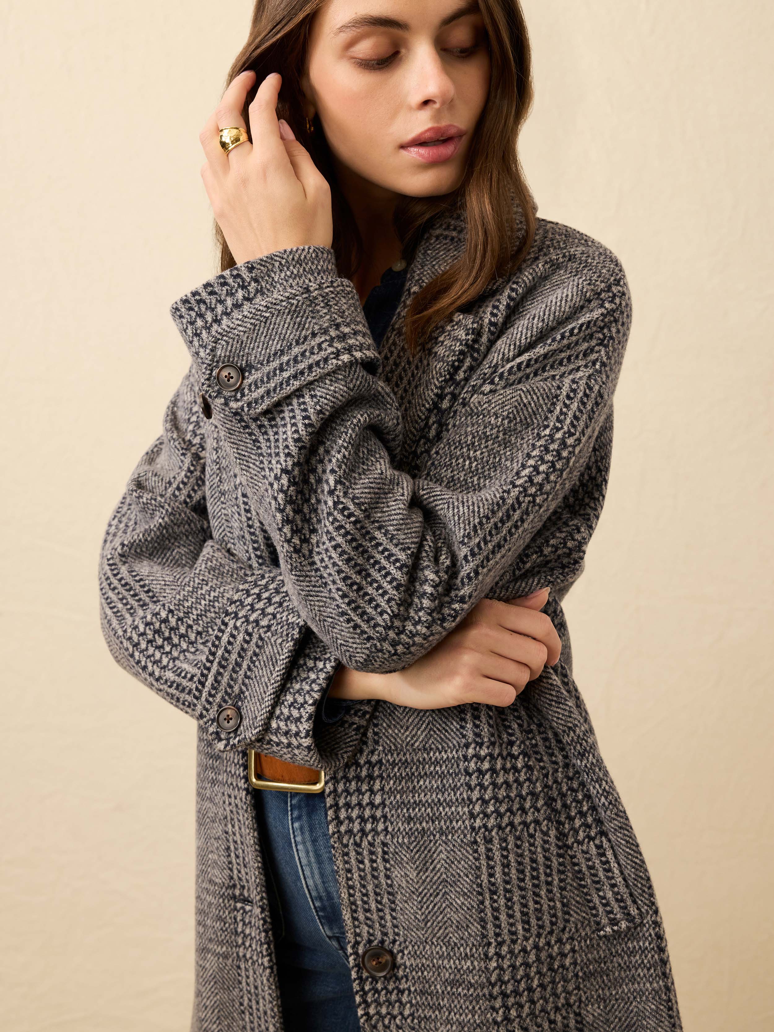 Atlantic Knit Coat - Moontide Glen Plaid