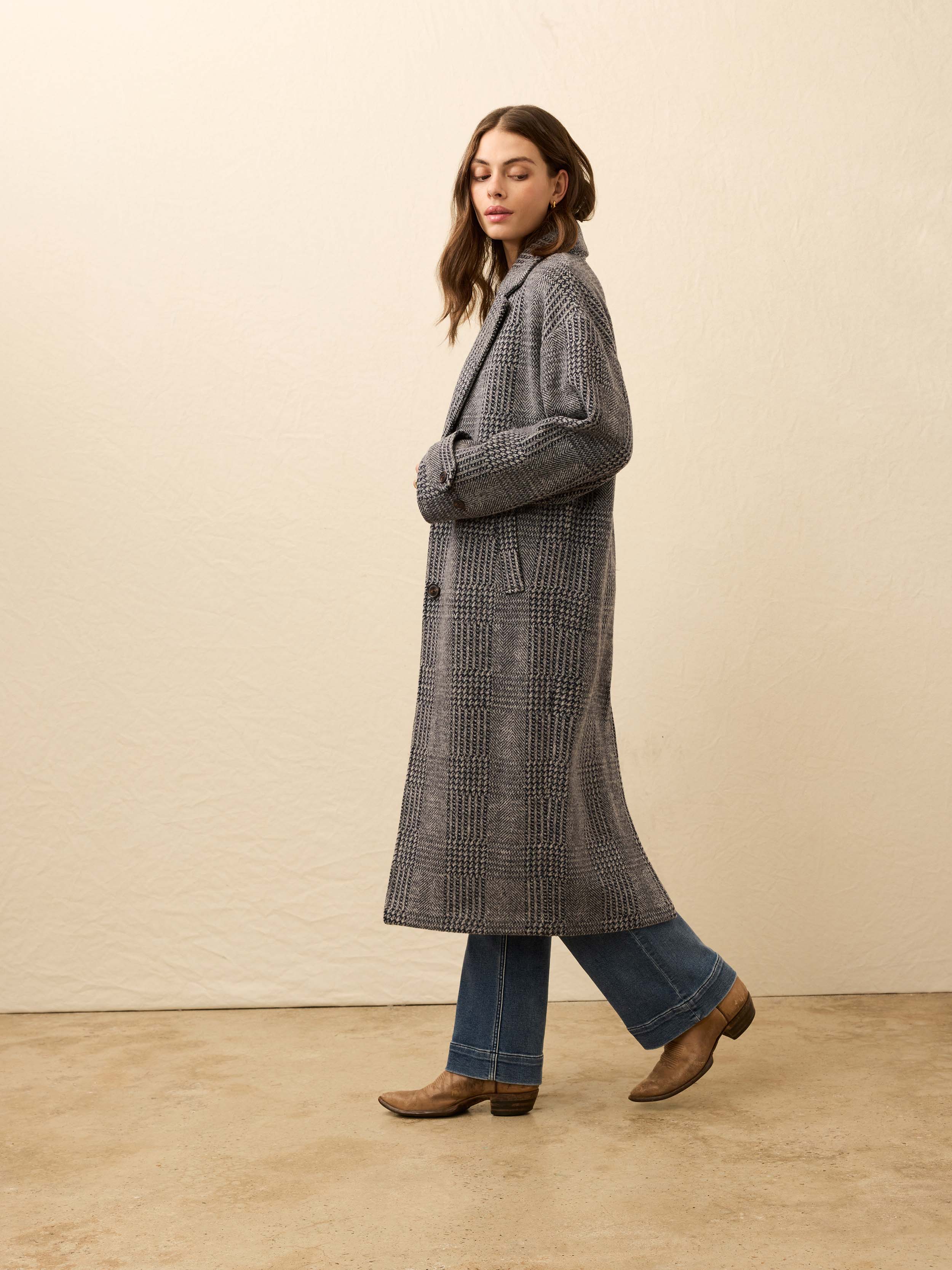 Atlantic Knit Coat - Moontide Glen Plaid