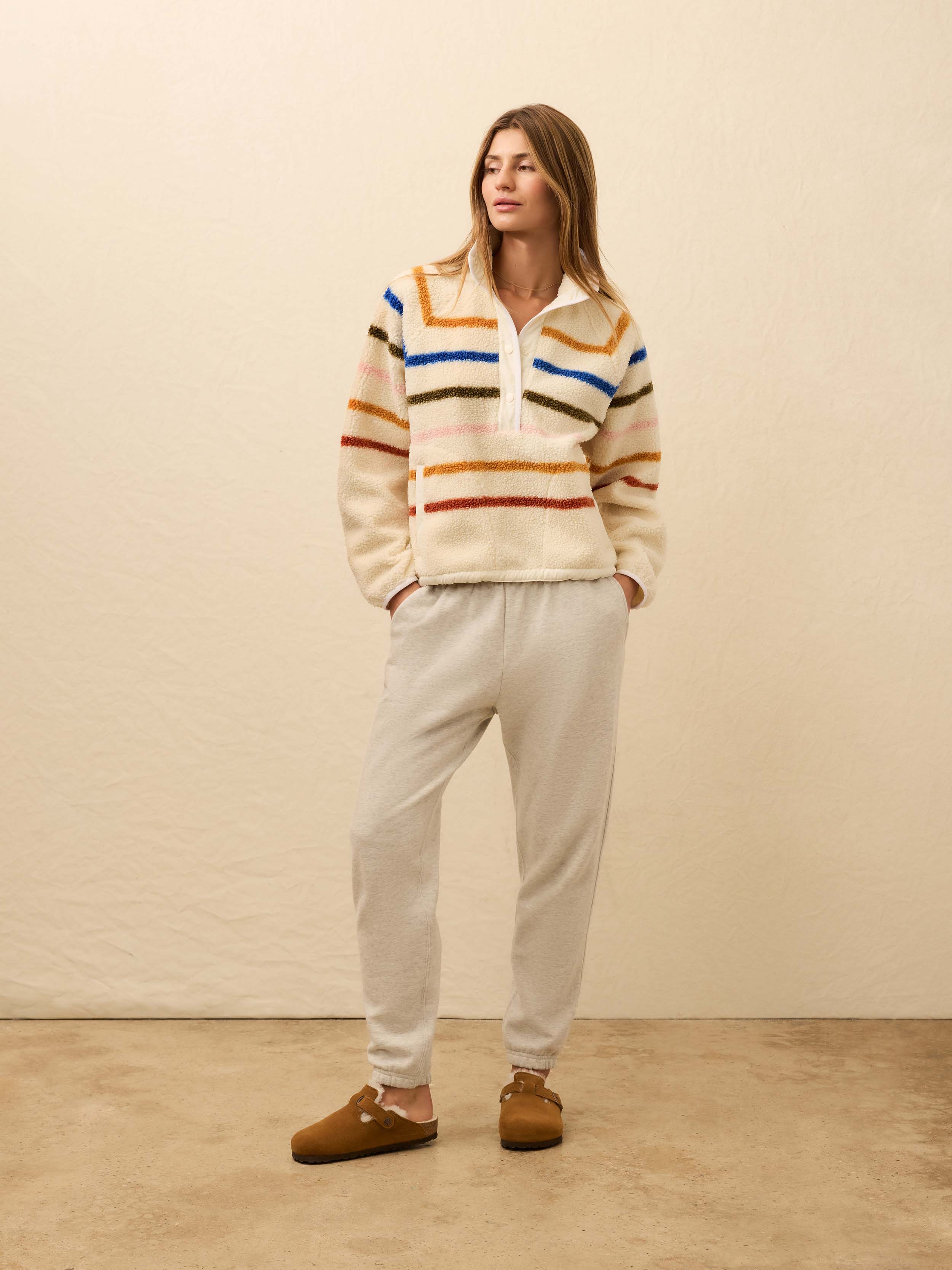 (取寄) ファリティ レディース ファイヤーサイド フリース ポップオーバー Faherty women Fireside Fleece Popover Dream Fleece Stripe Fireside Fleece Popover - Dream Fleece Stripe | Faherty Brand
