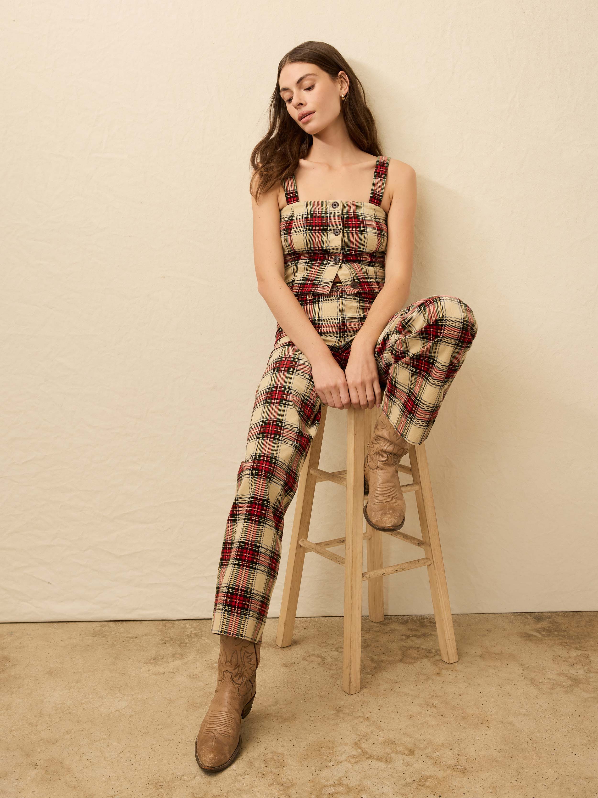 High Ridge Cord Bustier - Winterstone Plaid