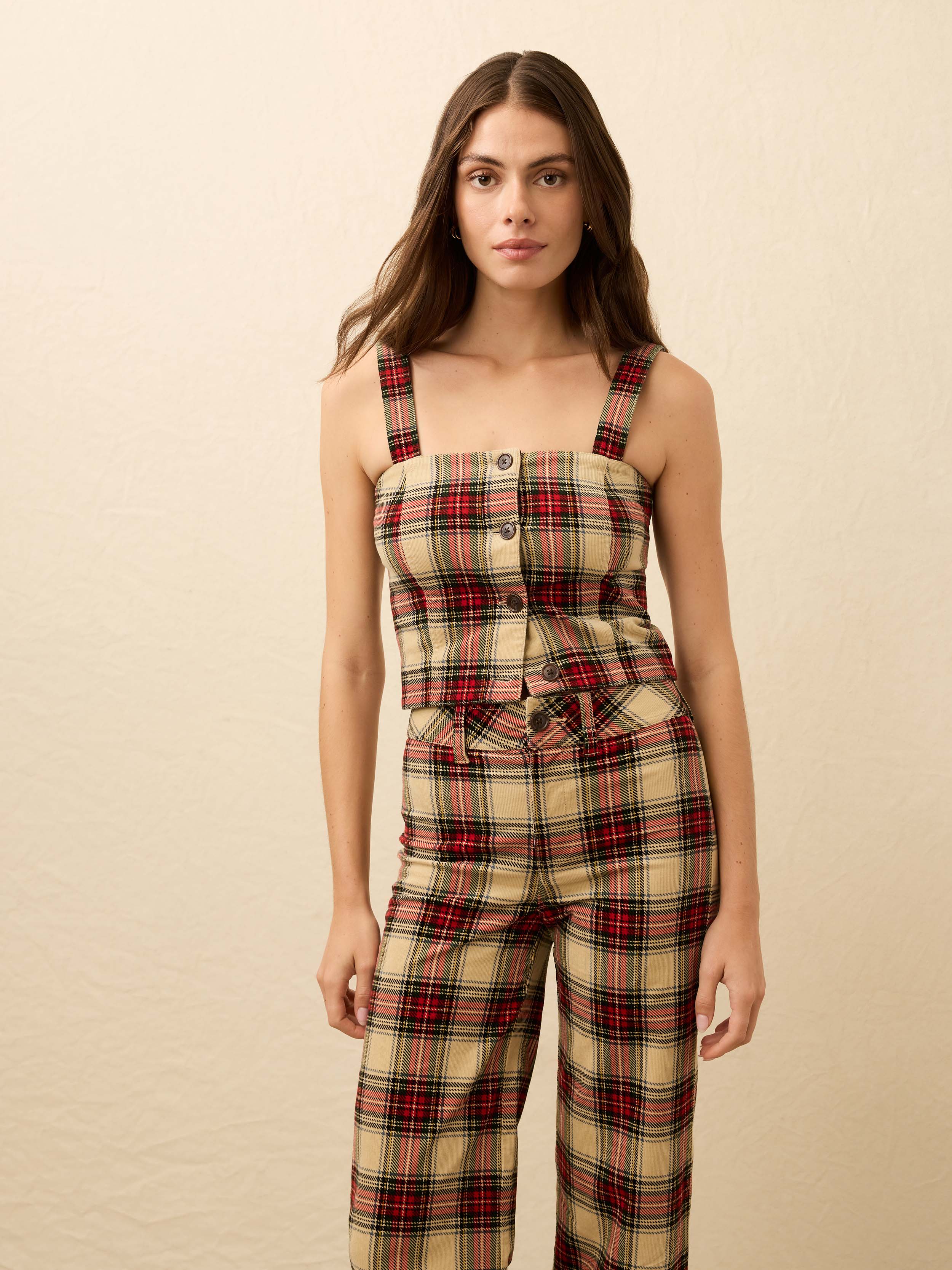 High Ridge Cord Bustier - Winterstone Plaid
