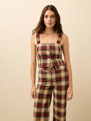 High Ridge Cord Bustier - Winterstone Plaid