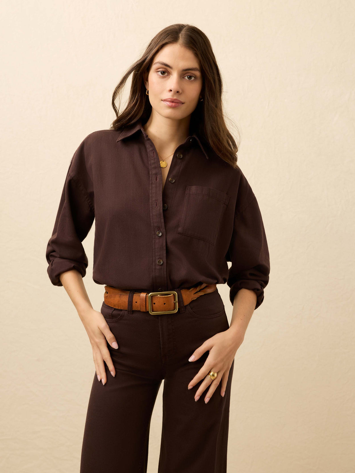 Sunfair Denim Shirt - Chocolate Brown