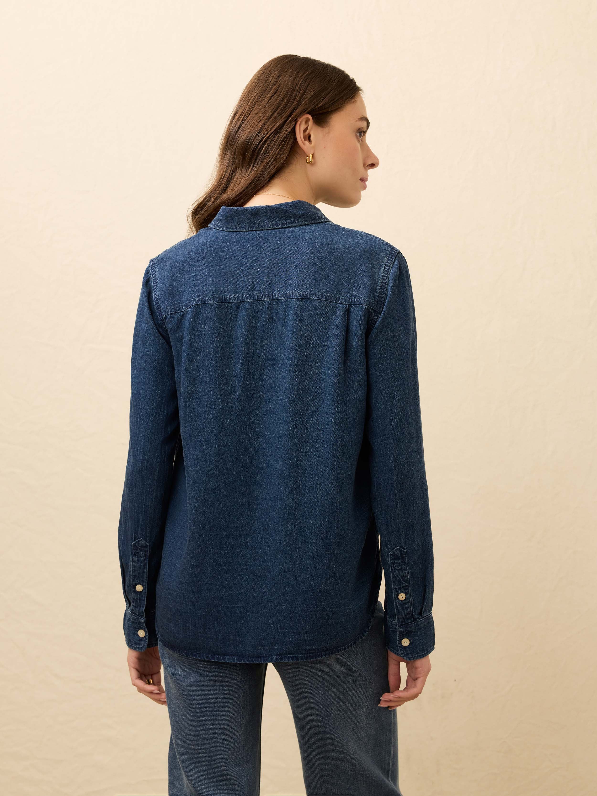 Tried & True Chambray Shirt - Night Lagoon Wash | Faherty Brand