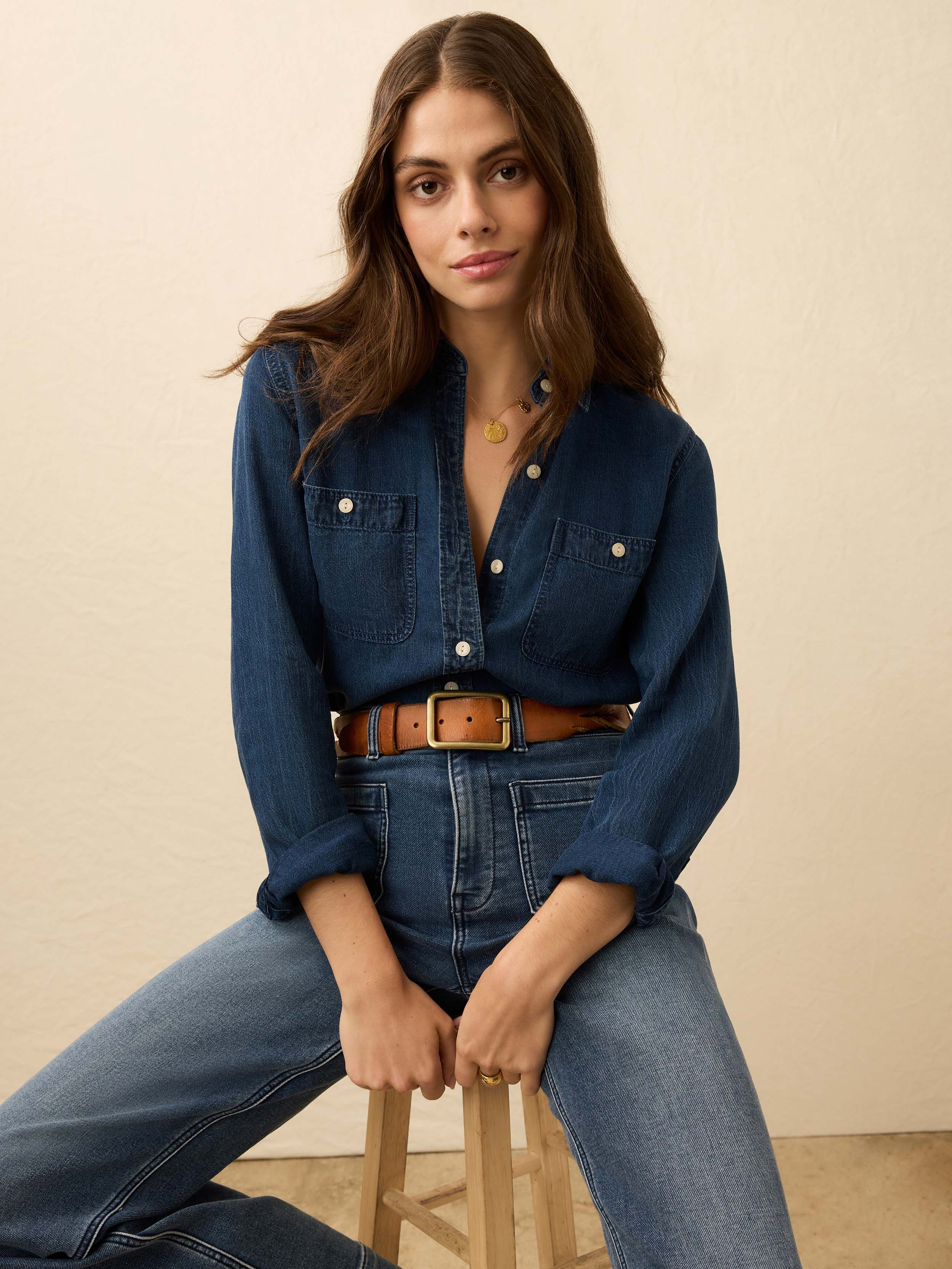 Tried & True Chambray Shirt - Night Lagoon Wash | Faherty Brand