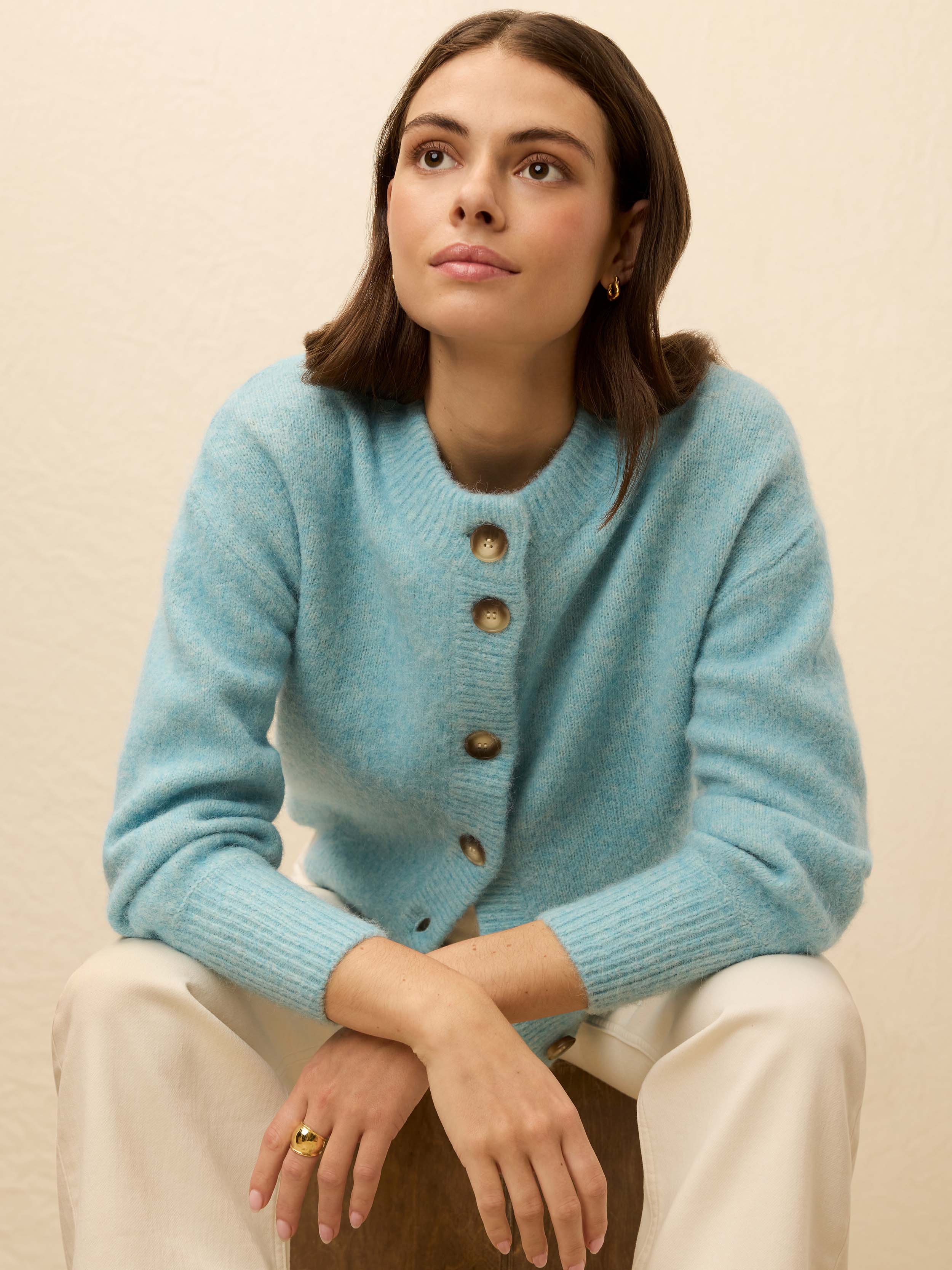 Alpine Cozy Cardigan - Lake Blue