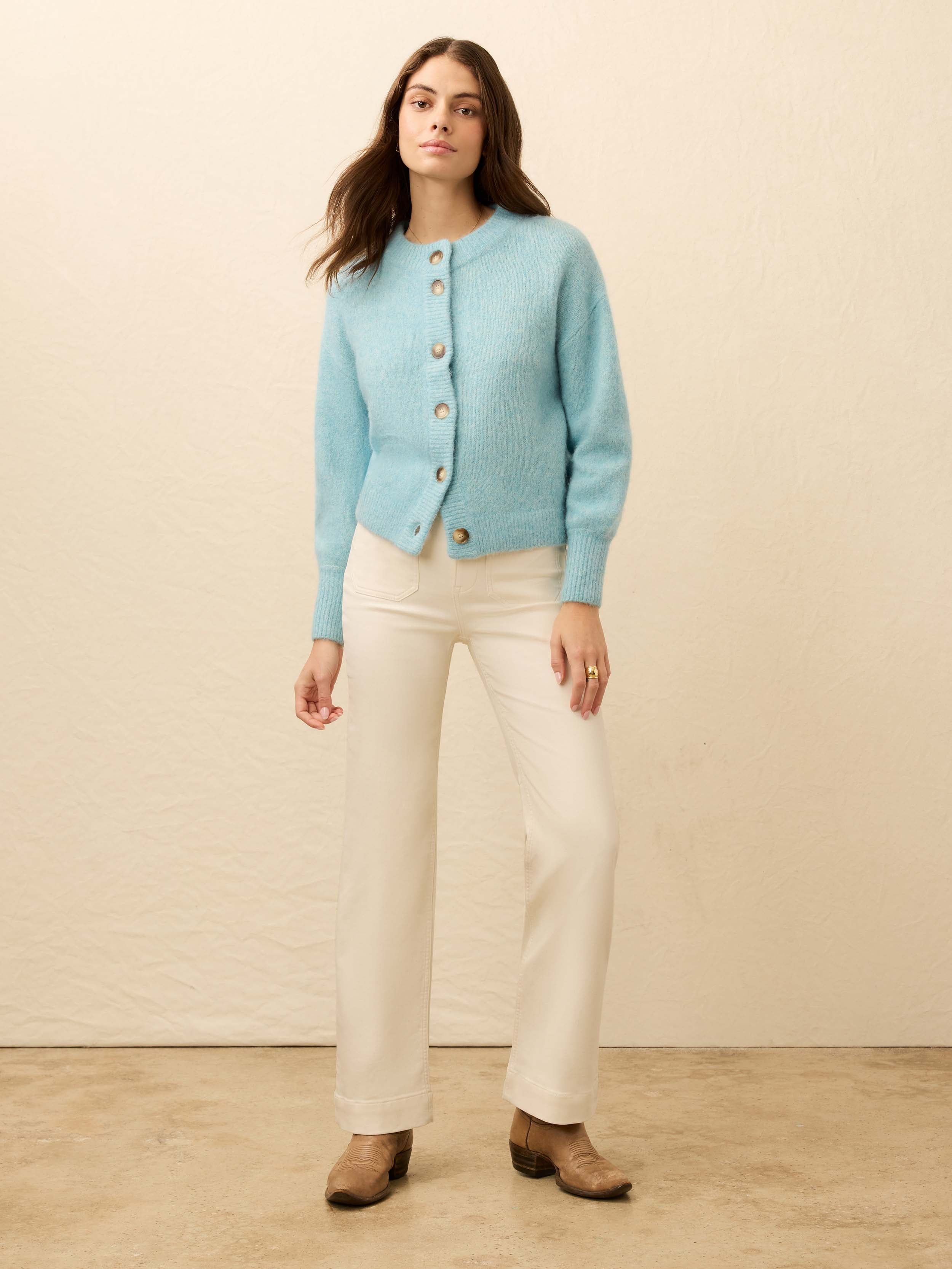 Alpine Cozy Cardigan - Lake Blue