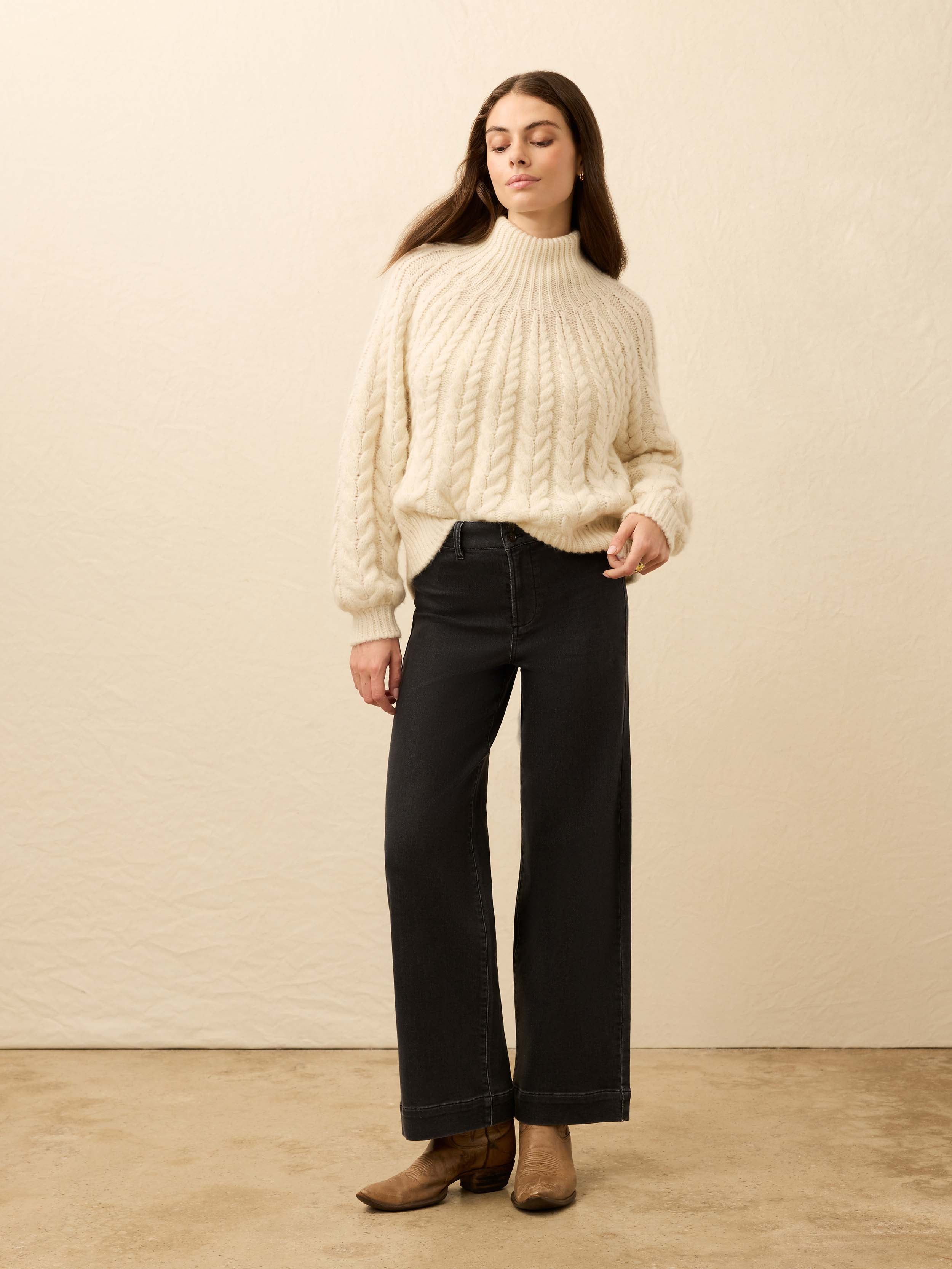 Frost Cableknit Sweater - Cream | Faherty Brand