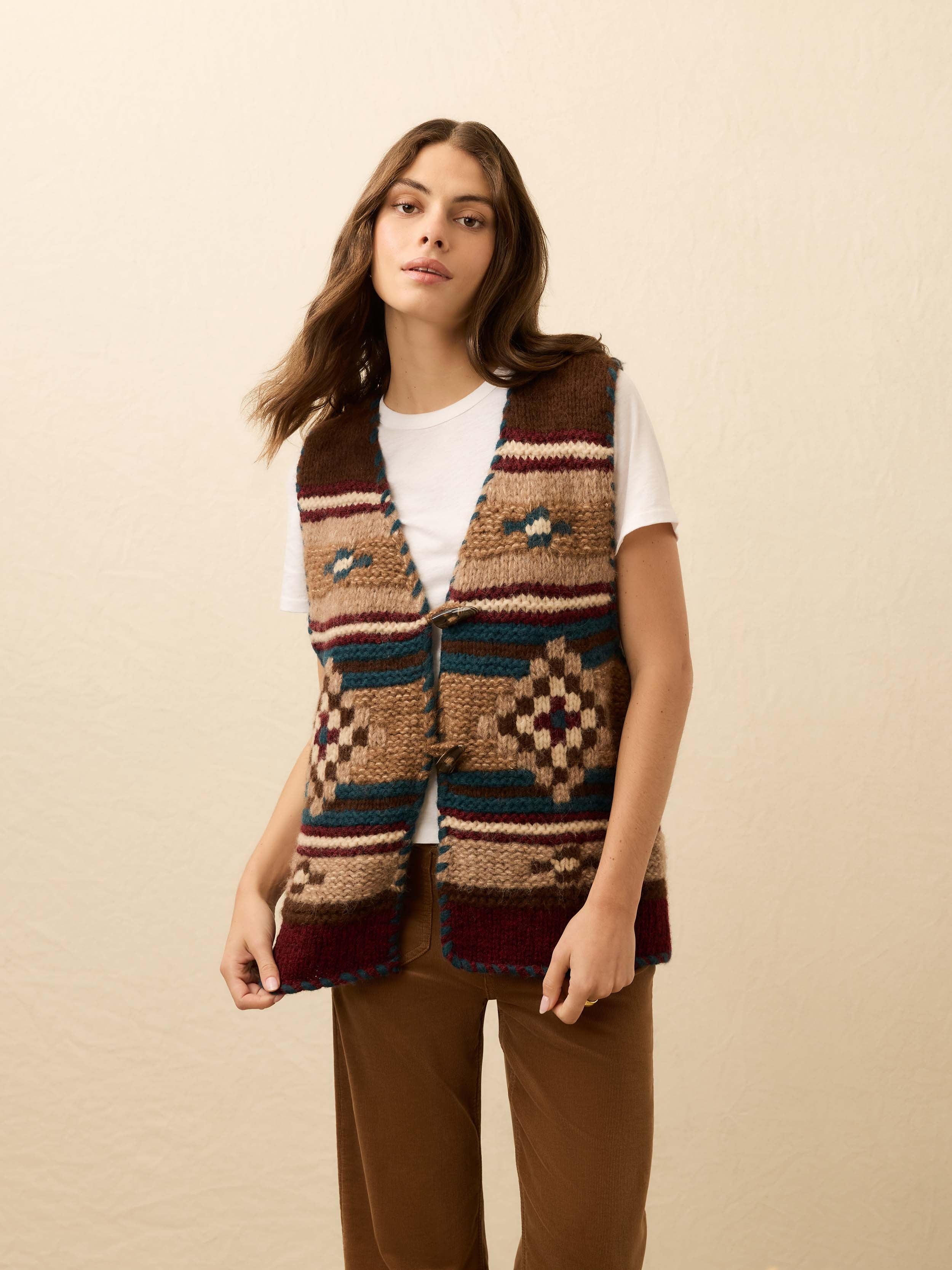 Bibiy B. Club Knit Vest ニットベスト Cleobella Women's Gigi Sweater Vest | $198.00 | Saint Bernard