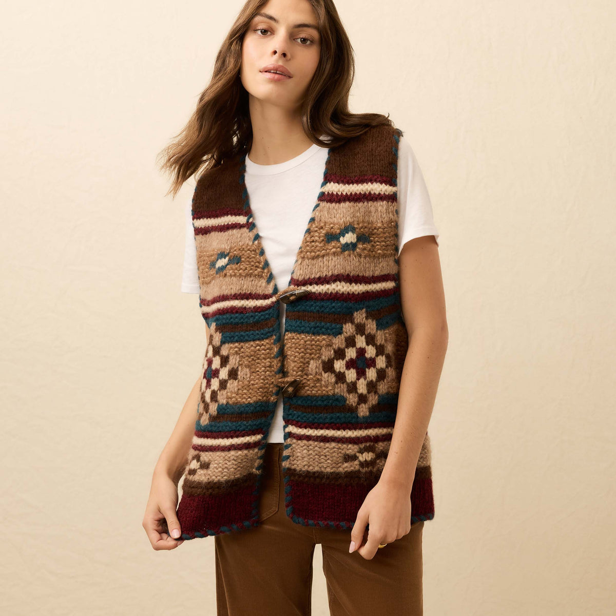 Cardigan Faherty In Cotone Ispirato Ai Nativi Americani – Taglia M/L Nuovo Con Etichette