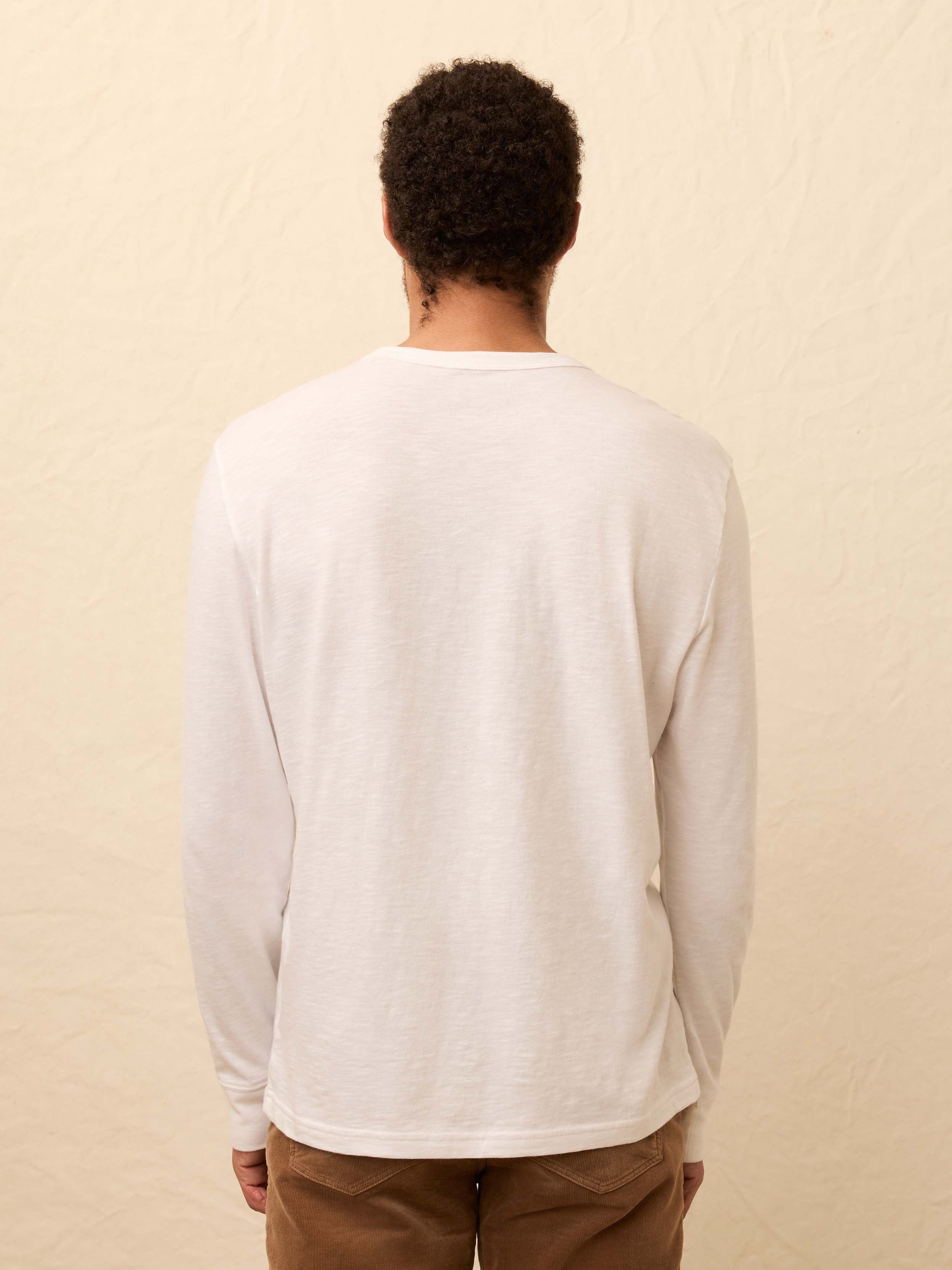 Long-Sleeve Sunwashed Pocket Tee - White Surf Stripe