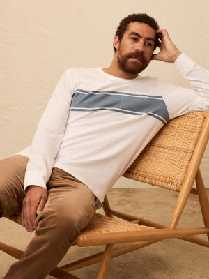 Long-Sleeve Sunwashed Pocket Tee - White Surf Stripe