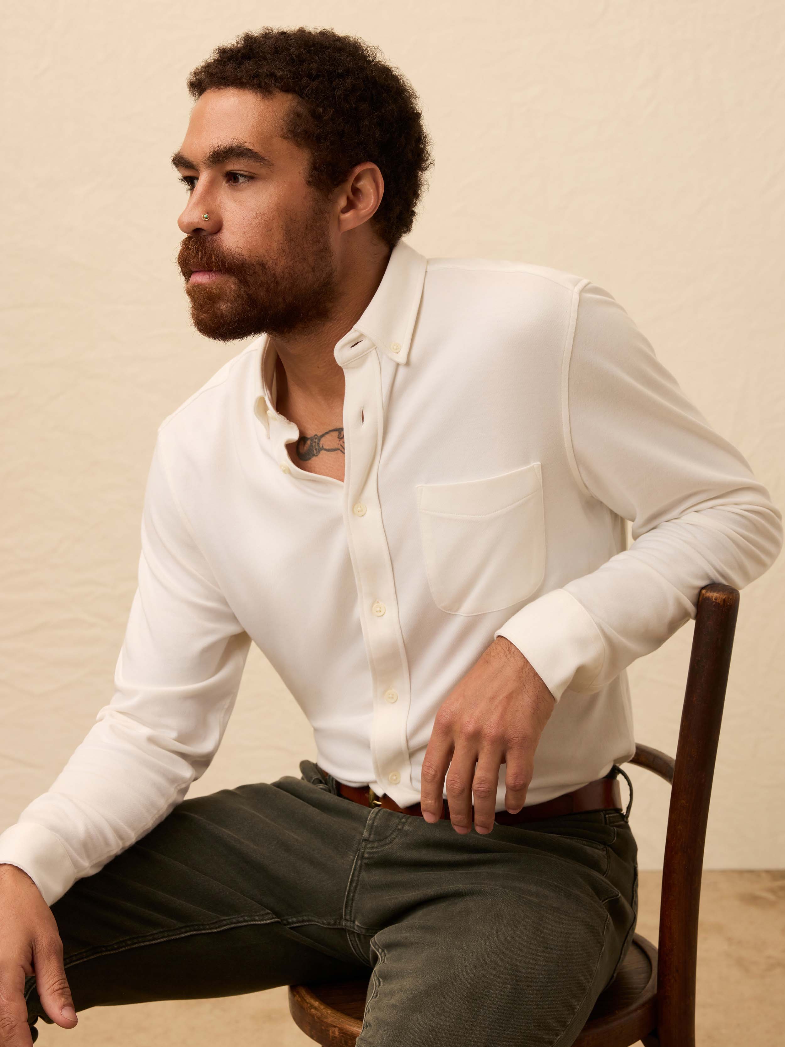  | Coastline Knit Shirt - White Wall | Faherty Brand