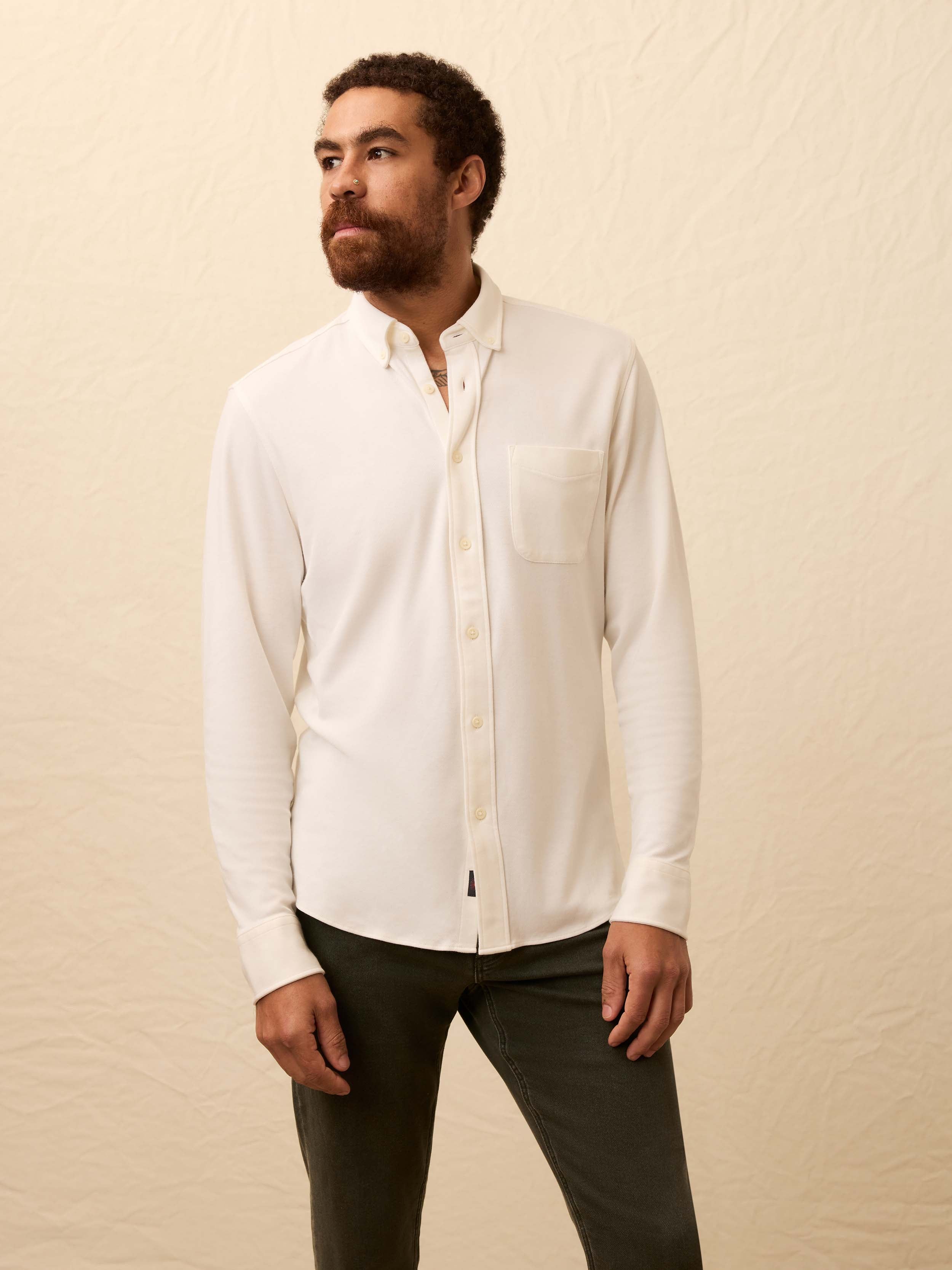  | Coastline Knit Shirt - White Wall | Faherty Brand