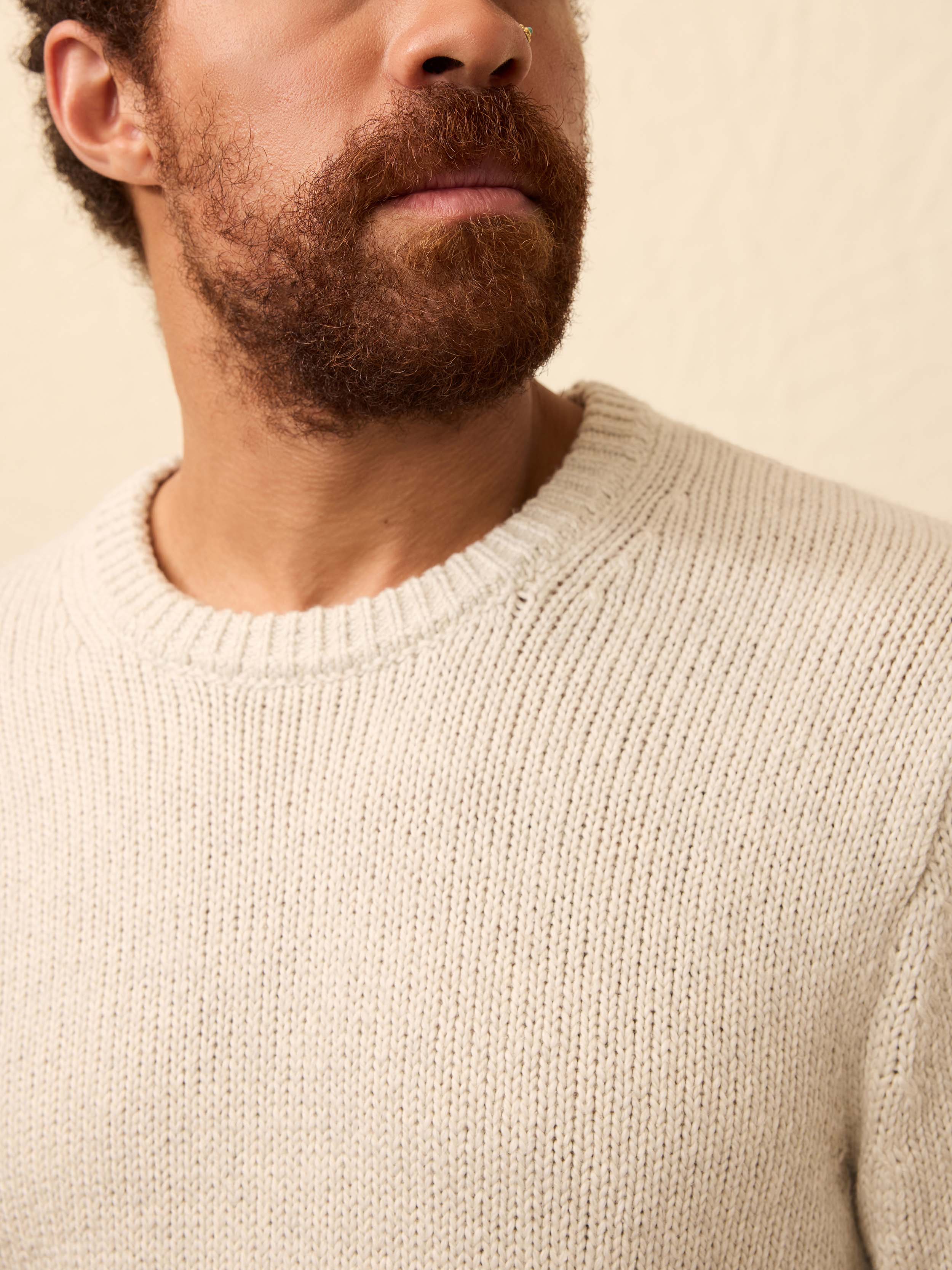 Heirloom Cotton Crewneck Sweater - Heather Grey