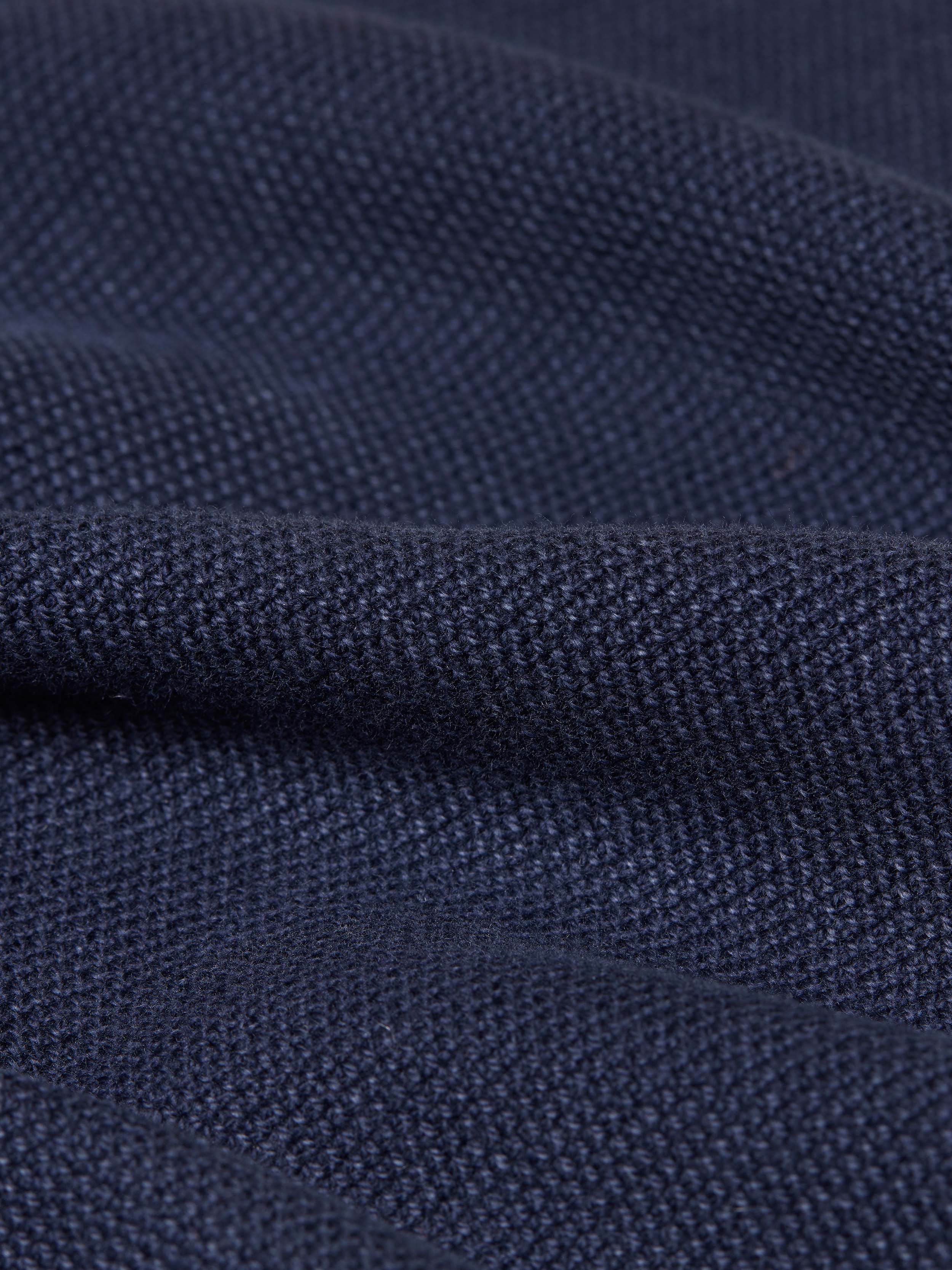 Close-up of dark blue fabric texture