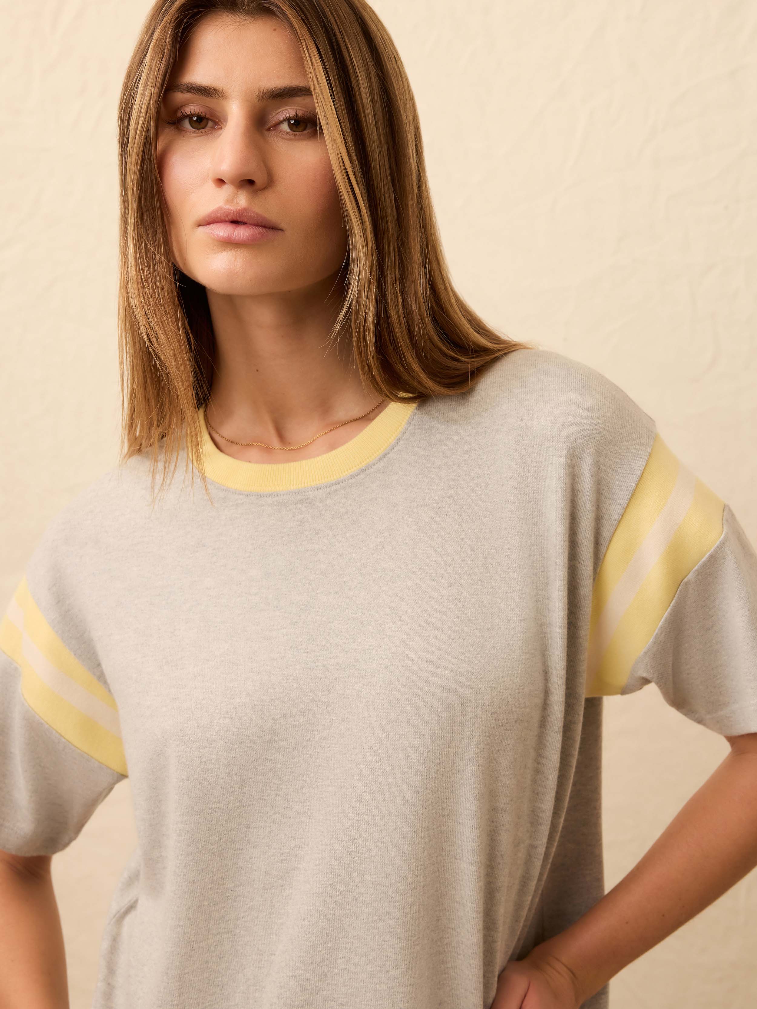 Sport Jersey Throwback Tee - Spring Grey Varsity | Faherty Brand