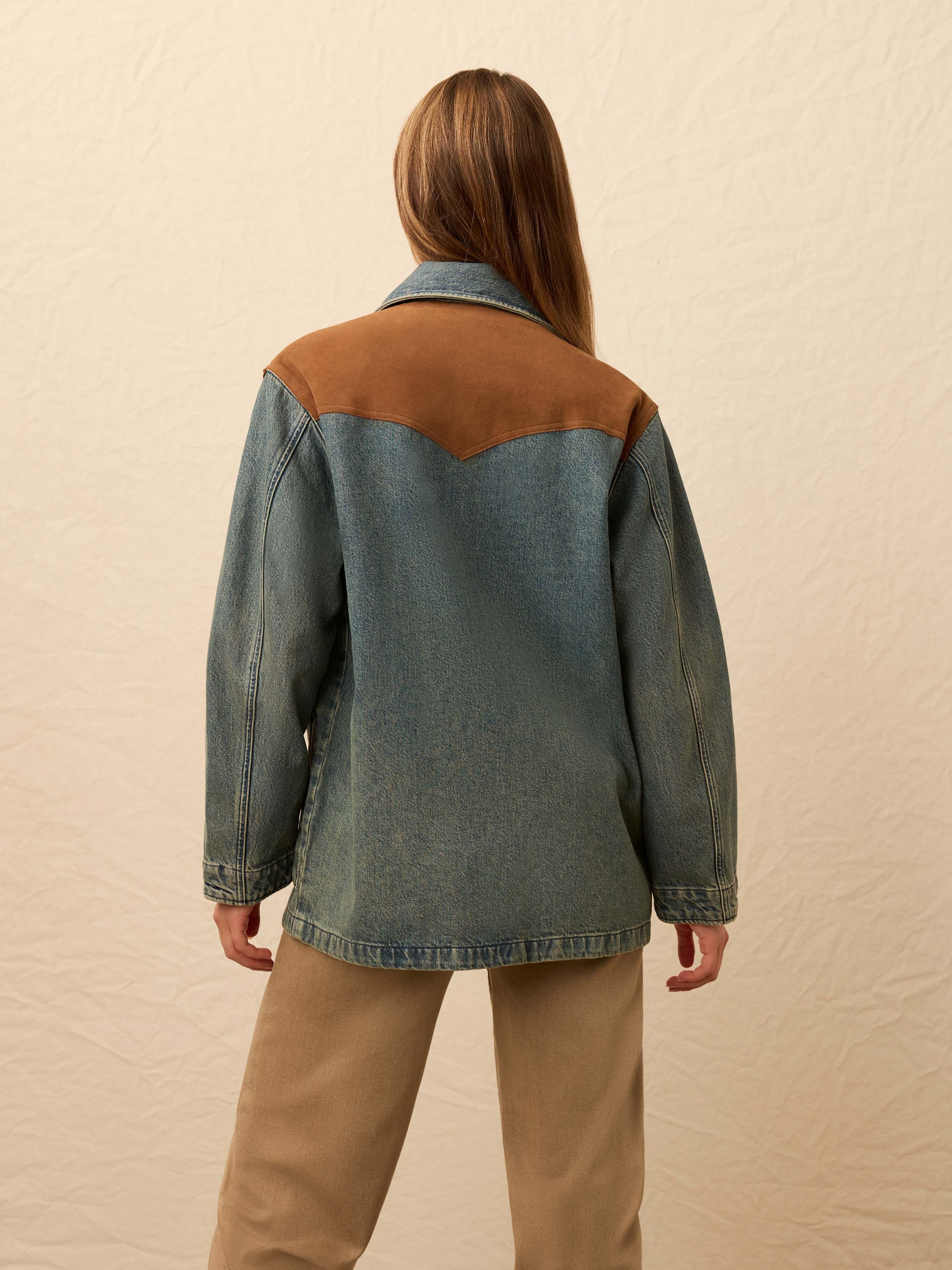 Ridge Back Denim Suede Jacket - Creekside Indigo Wash | Faherty Brand