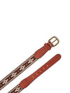 Steven Paul Judd Chahta Embroidered Belt - Cocoa Cream Motif