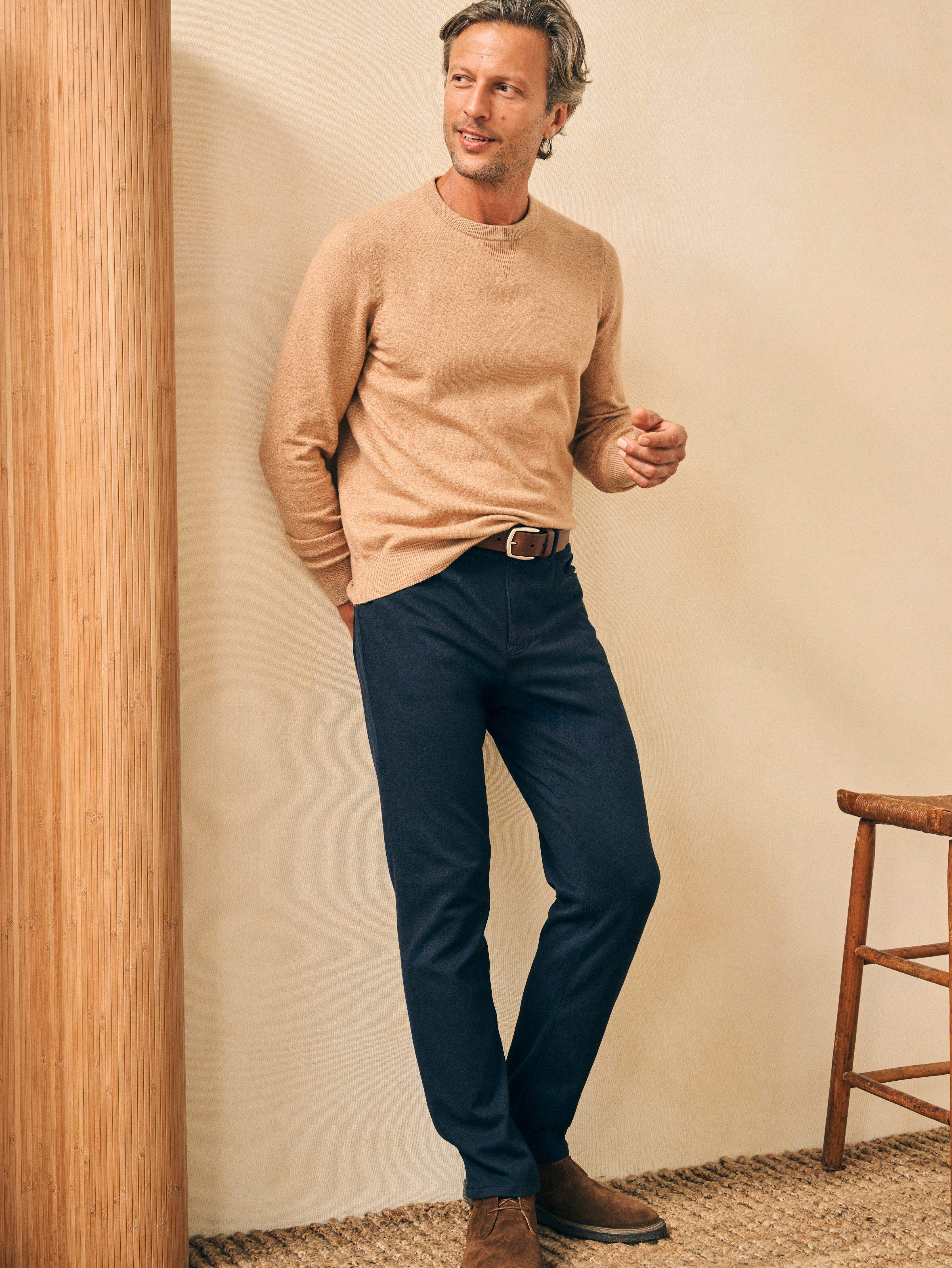 Knit Flannel 5-Pocket Pant - Navy Ink Sky
