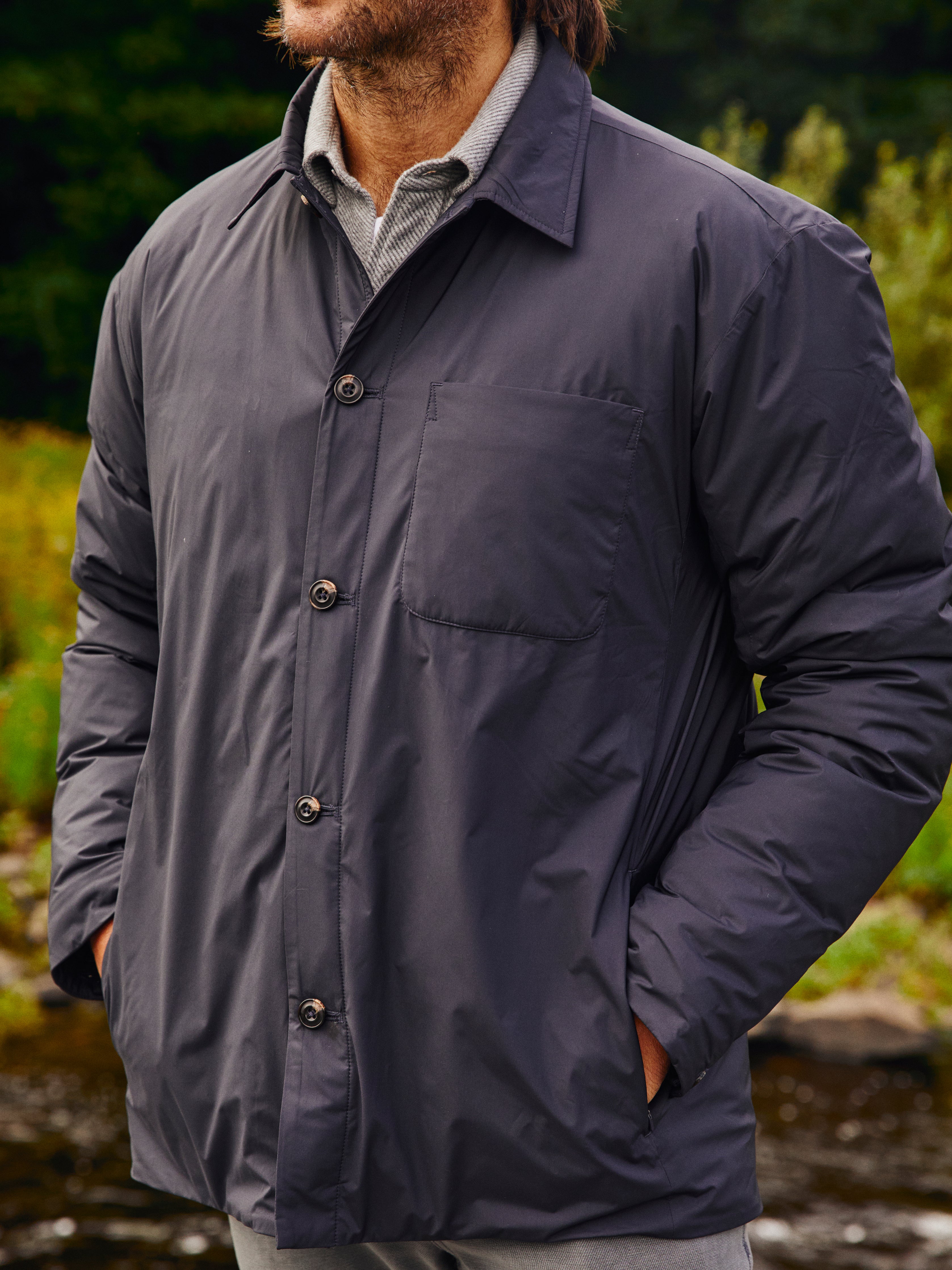 Seaport Down Jacket - Smoke Black | Faherty Brand