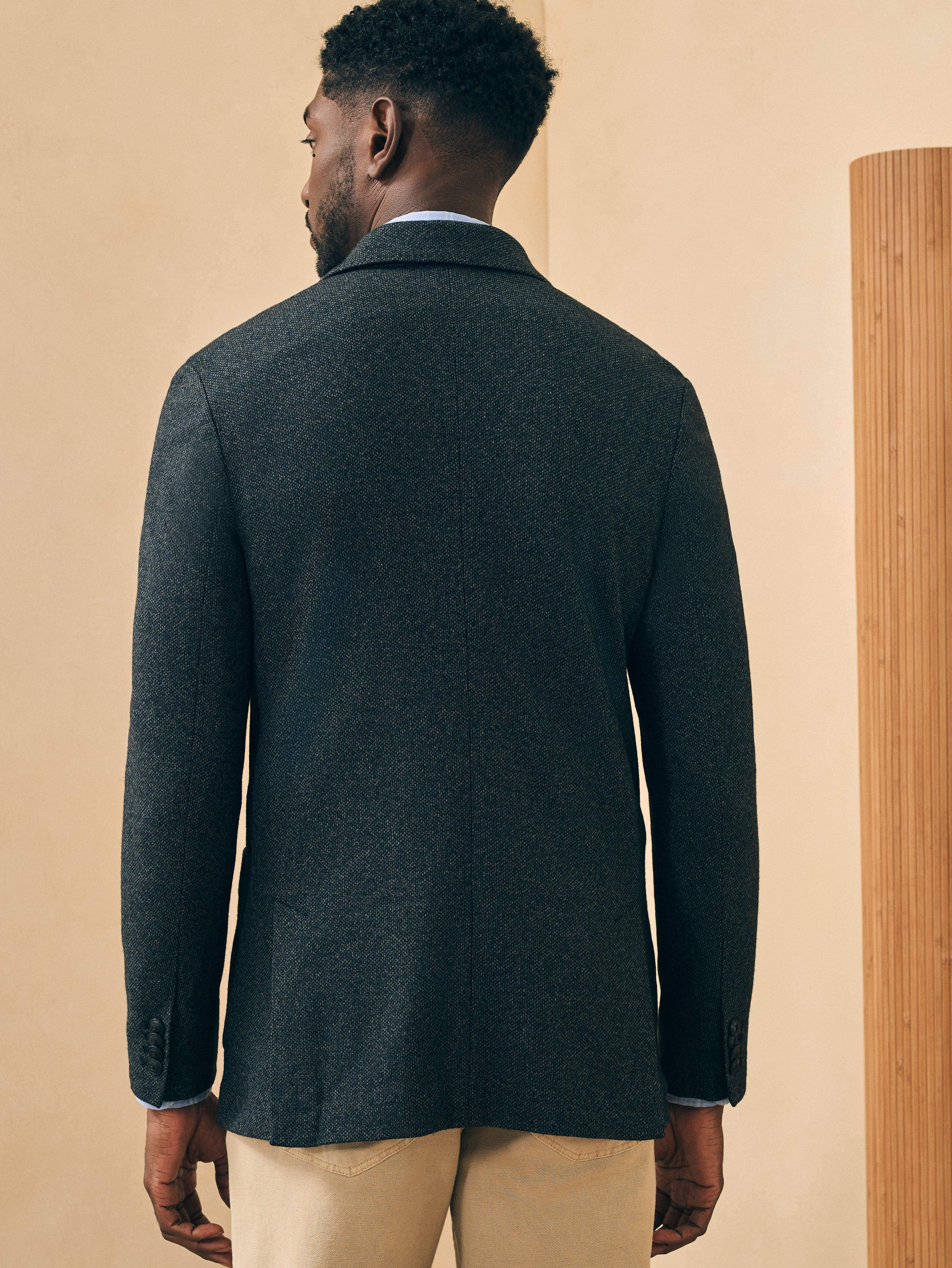 Reserve Birdseye Knit Blazer - Charcoal Birds Eye