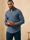 Houndstooth Knit Shirt - Navy Houndstooth