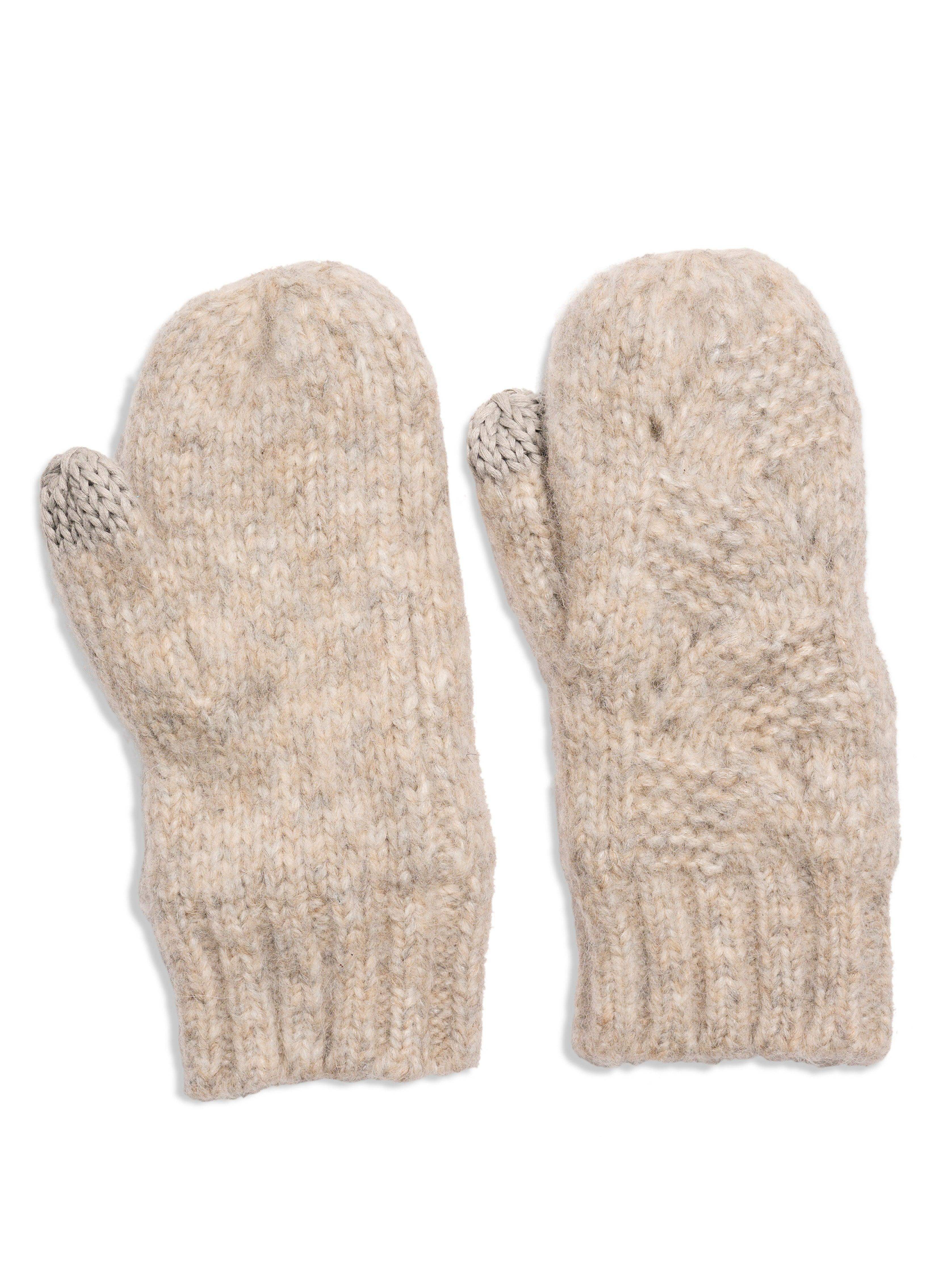 Marled Cable Mittens - Driftwood