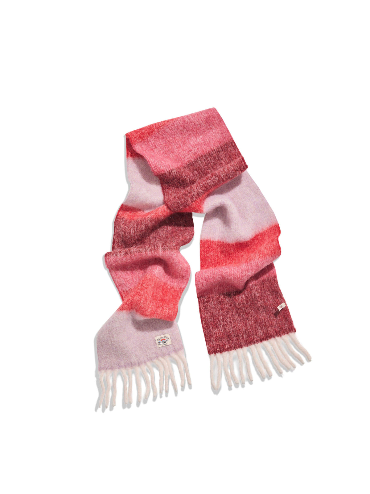 Block Stripe Alpaca Scarf - Red, image 2 of 3