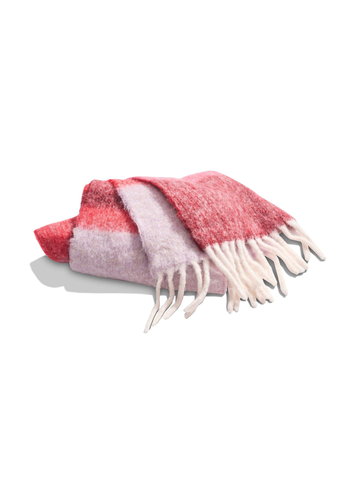 Block Stripe Alpaca Scarf - Red, image 3 of 3