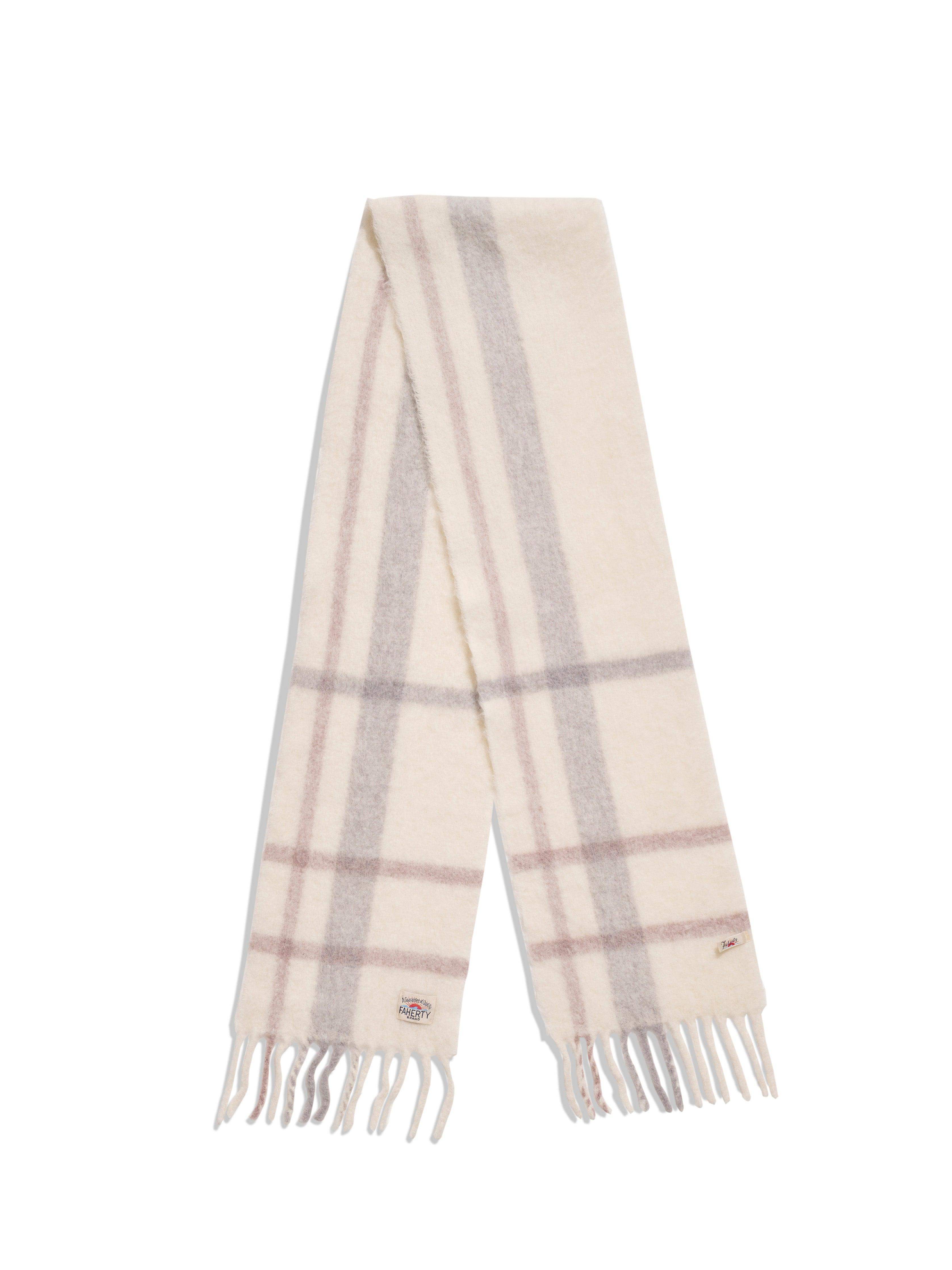 Plaid Alpaca Scarf - Cream