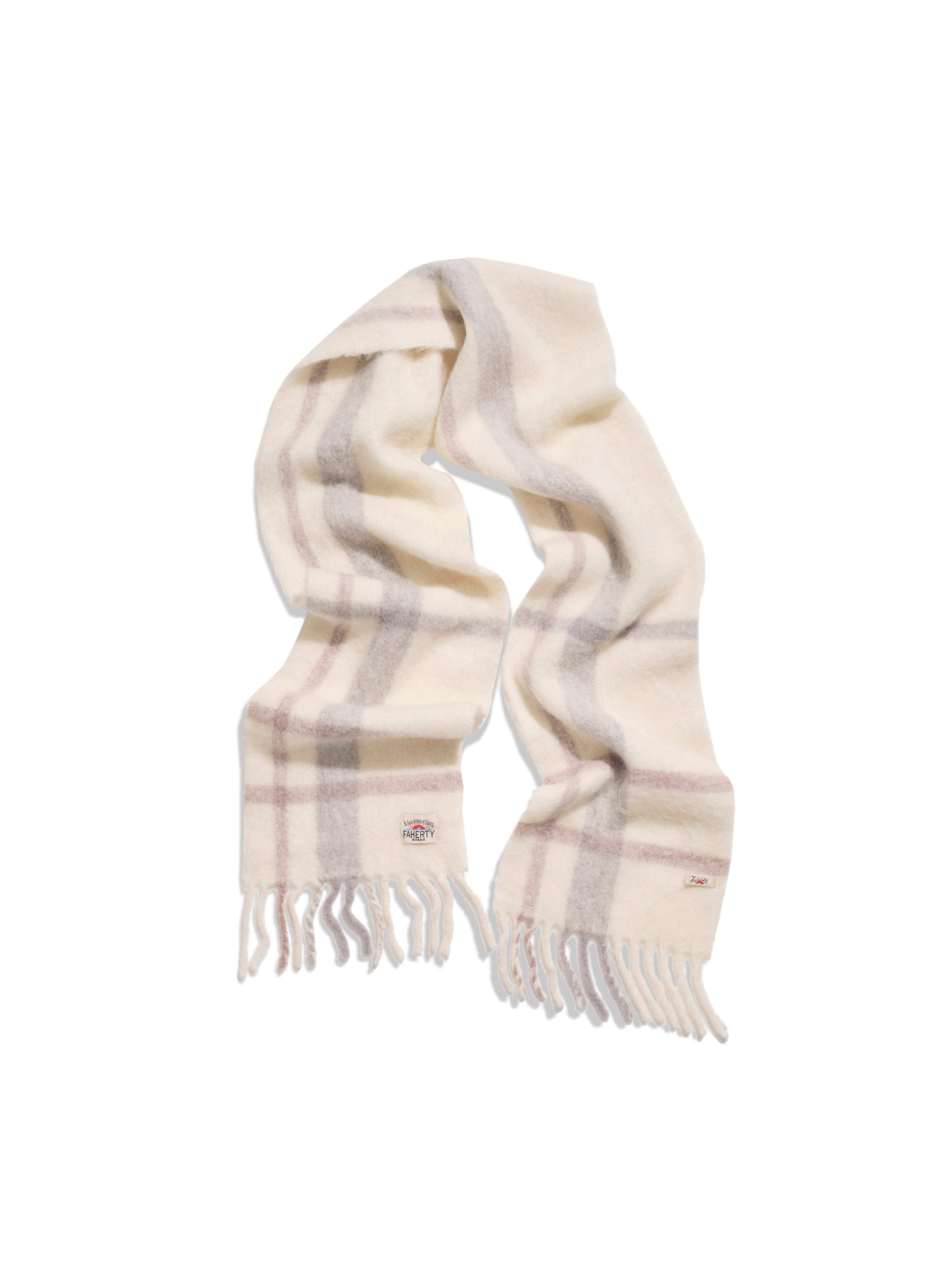 Plaid Alpaca Scarf - Cream