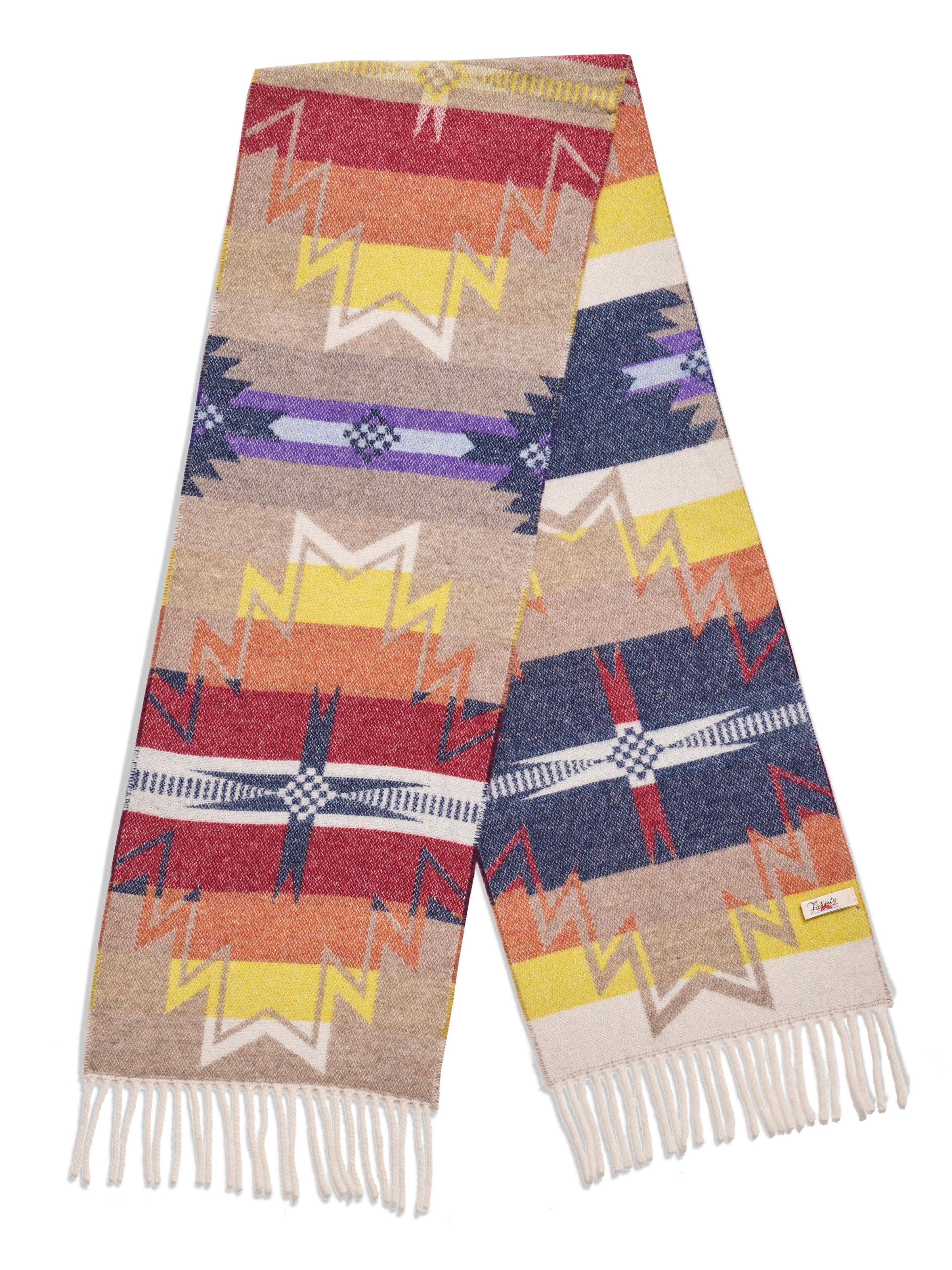 Doug Good Feather Desert Earth Fire Scarf - Brown