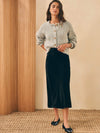 Stretch Silk Velvet Ina Slip Skirt - Black