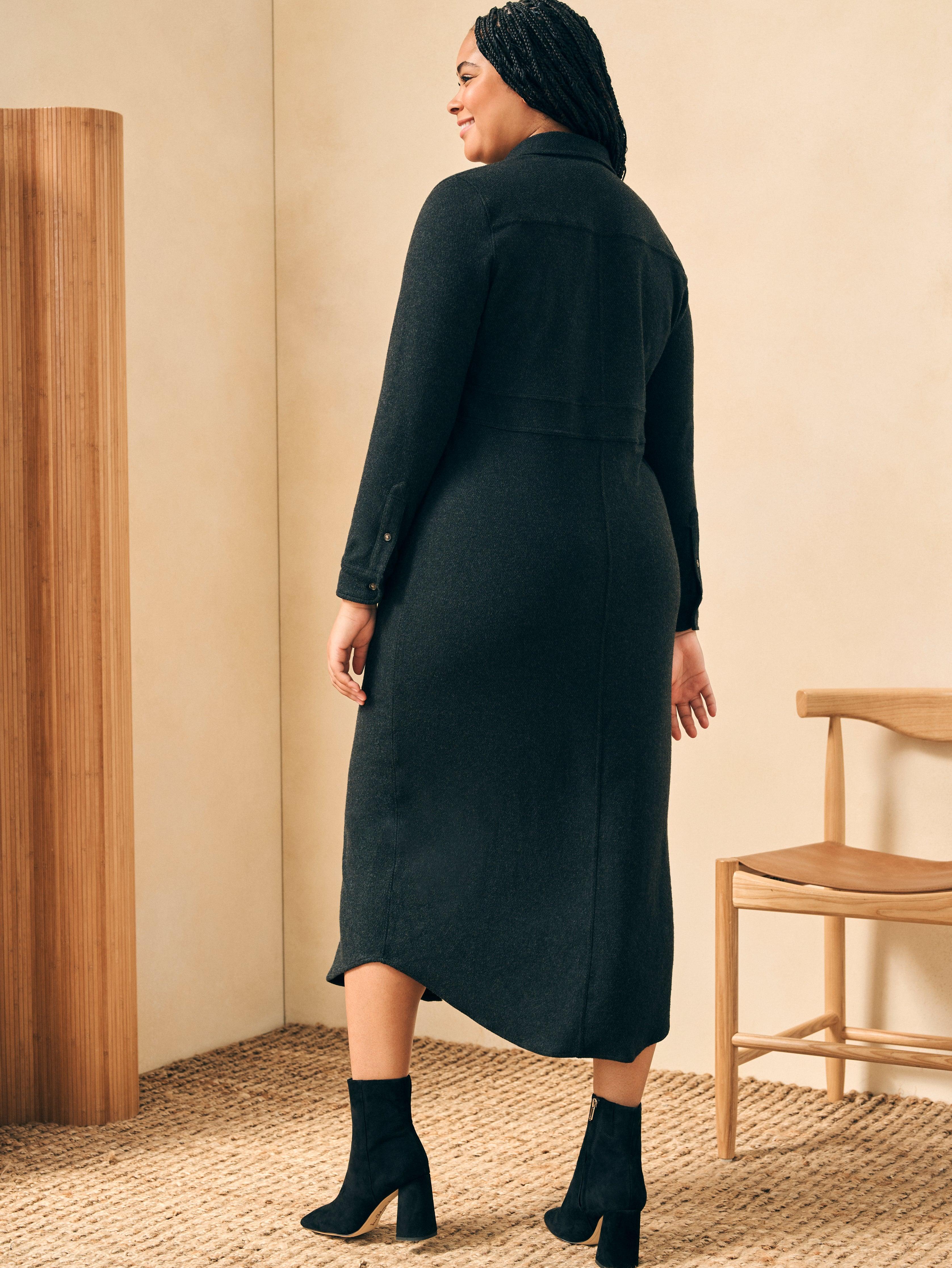 Legend™ Sweater Maxi Dress - Heathered Black Twill