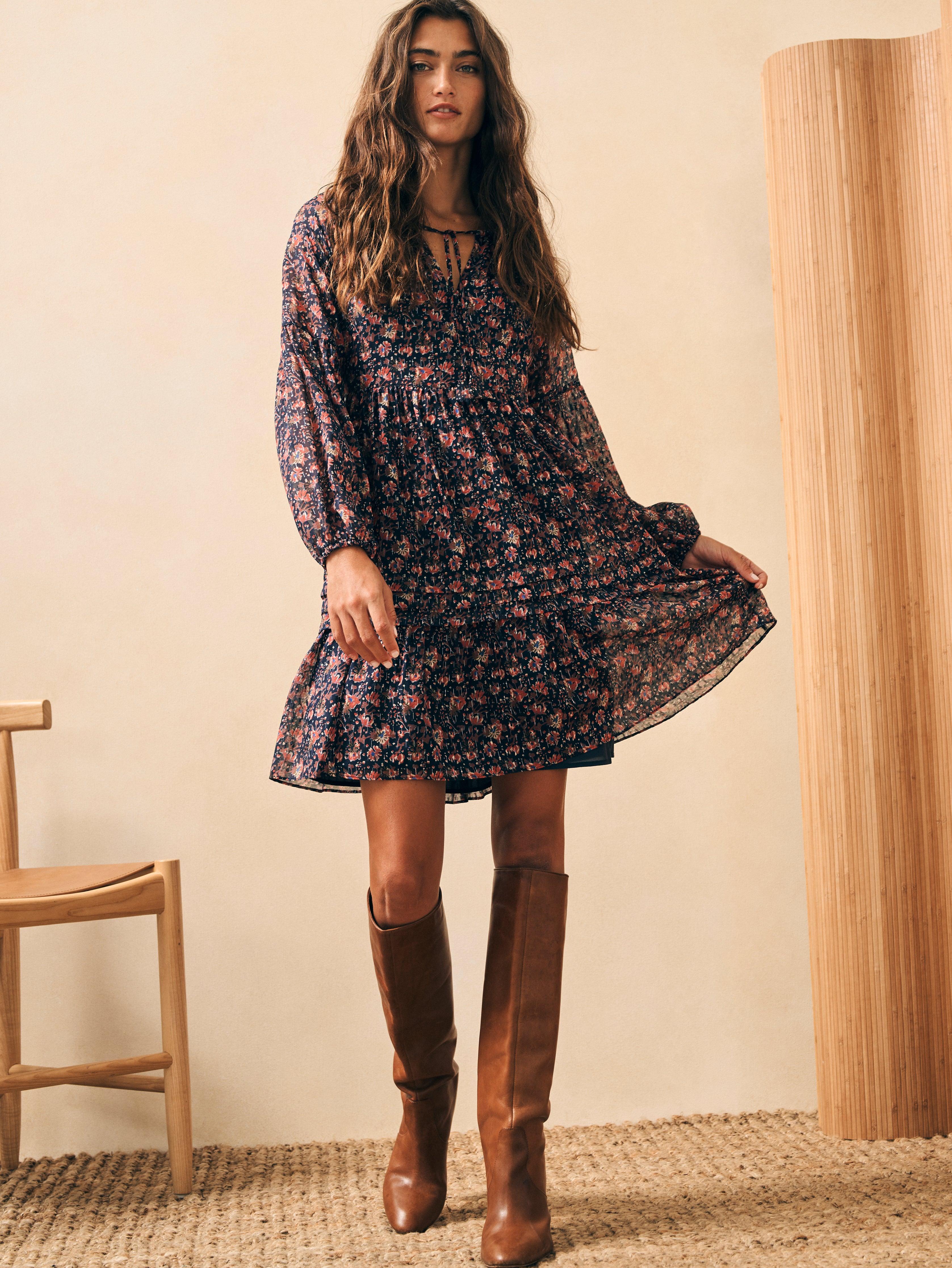 Silk Cotton Sage Wood Dress - Stargaze Bloom