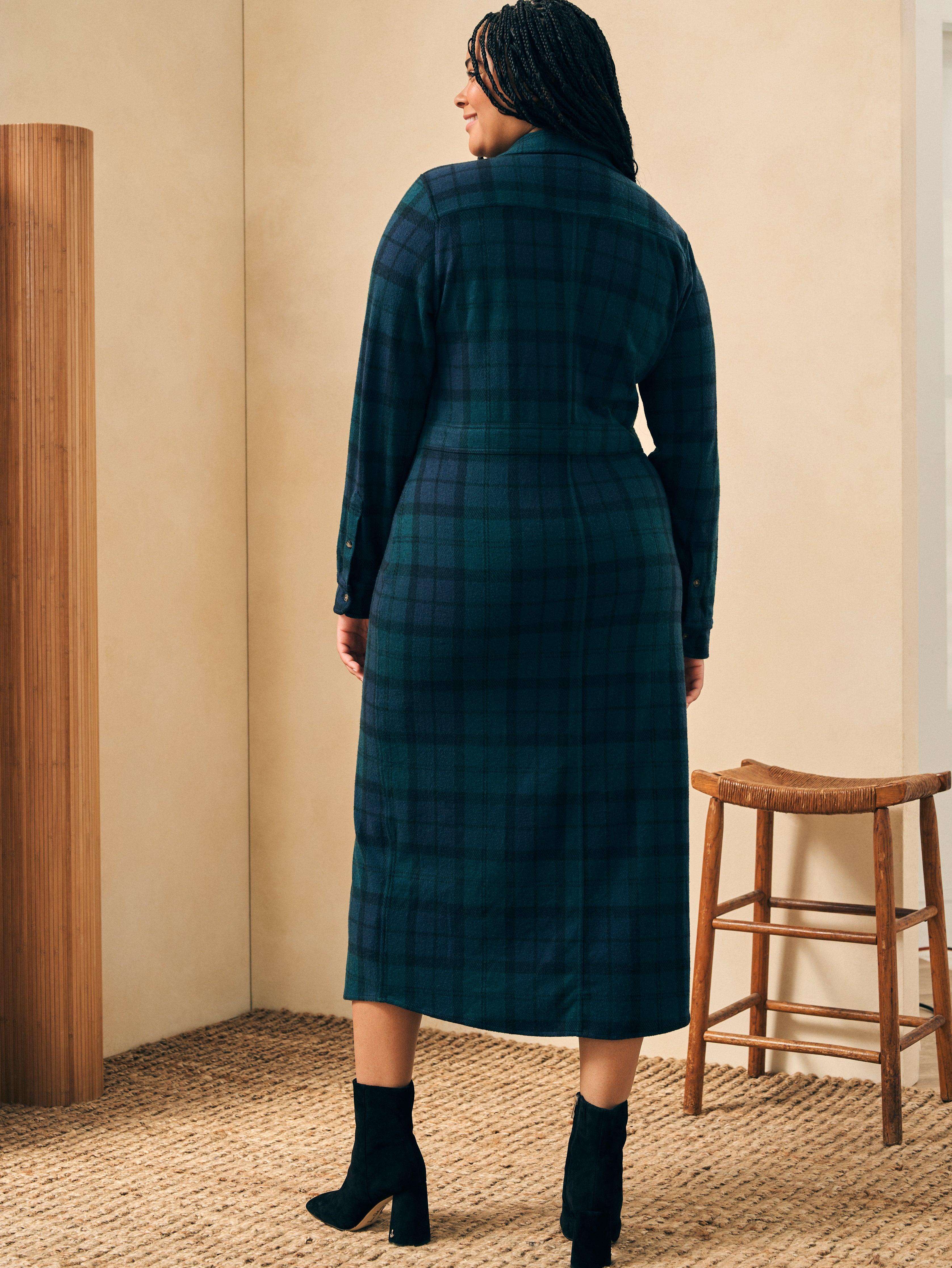 Legend™ Sweater Maxi Dress - Blackwatch Plaid