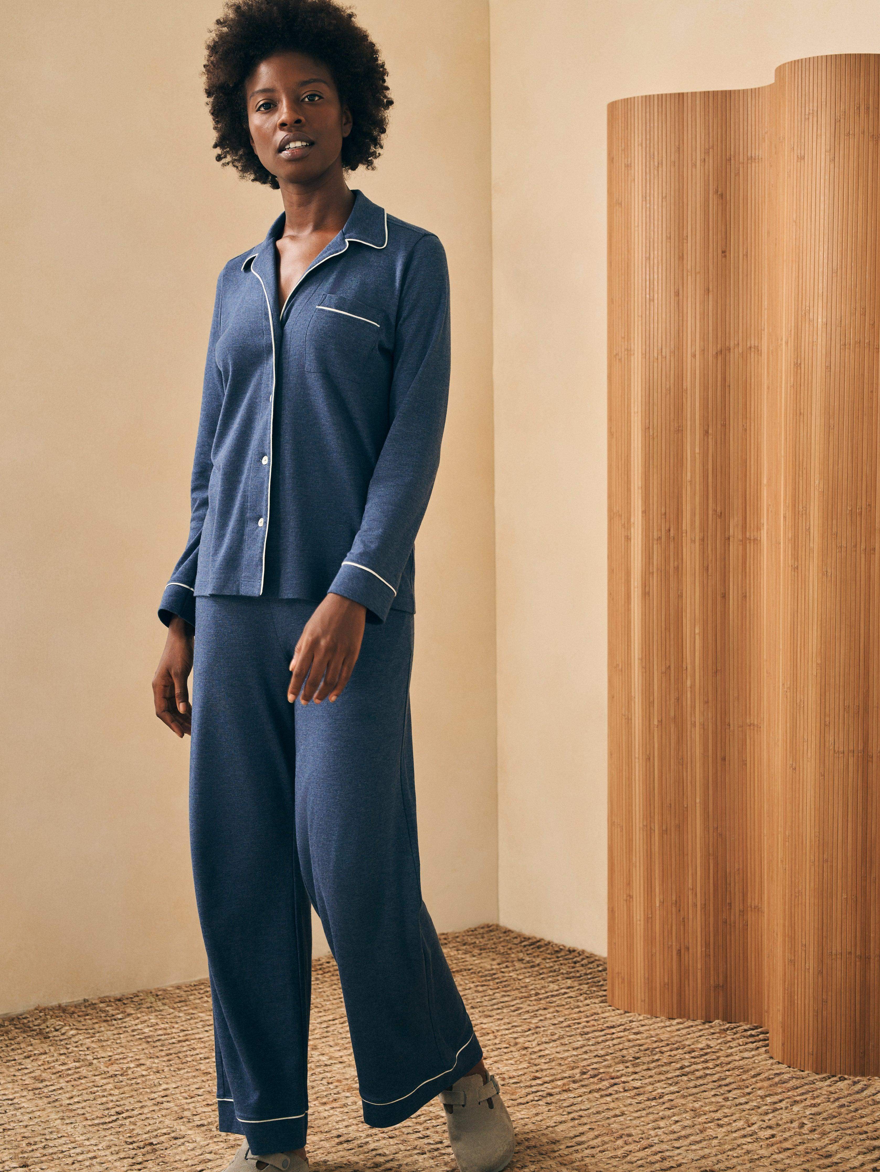 Cloud Cotton Pajama Pant Set Navy Heather