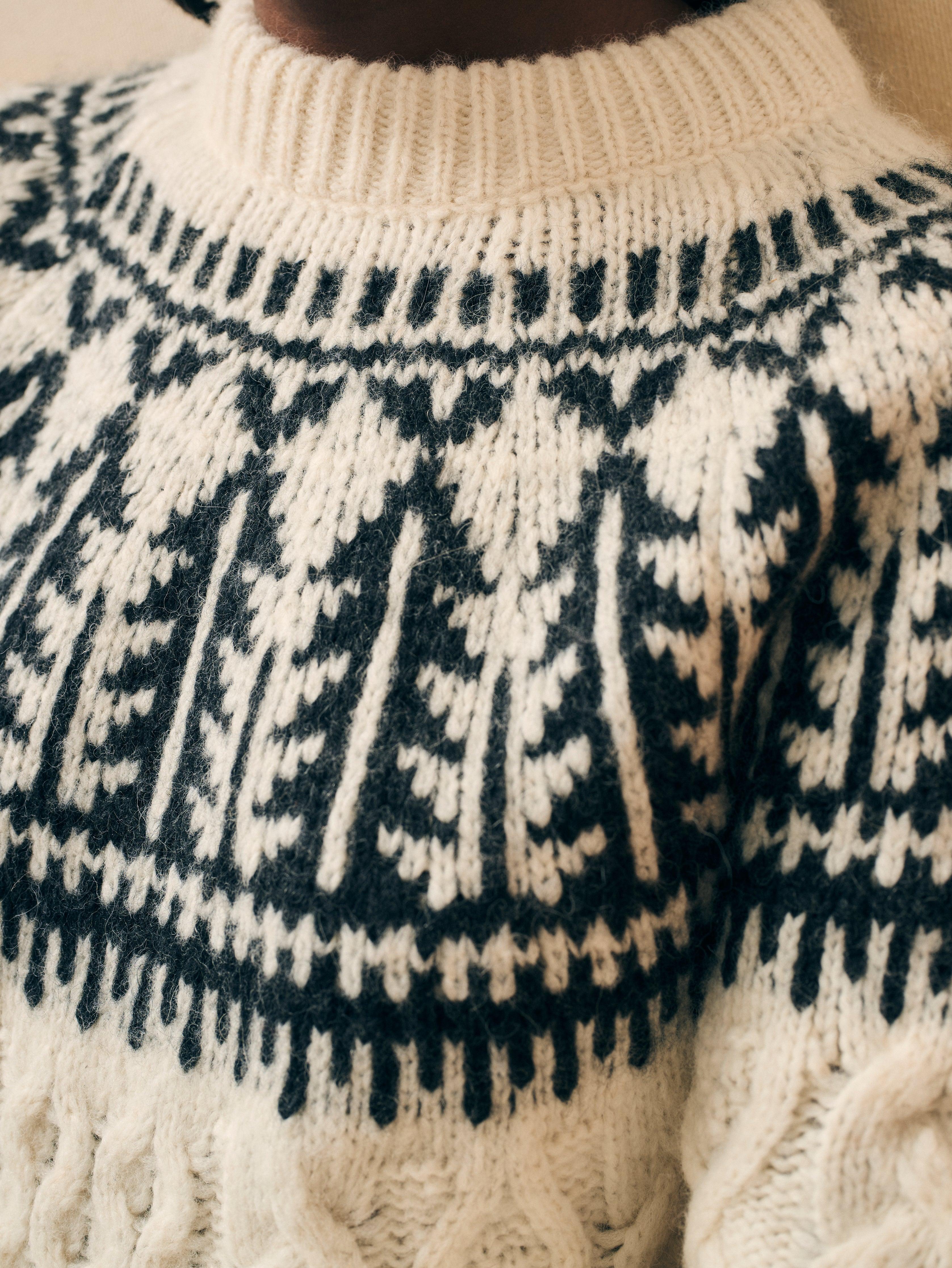 Native Knitter Frost Fair Isle Crew - White Sheep Camp