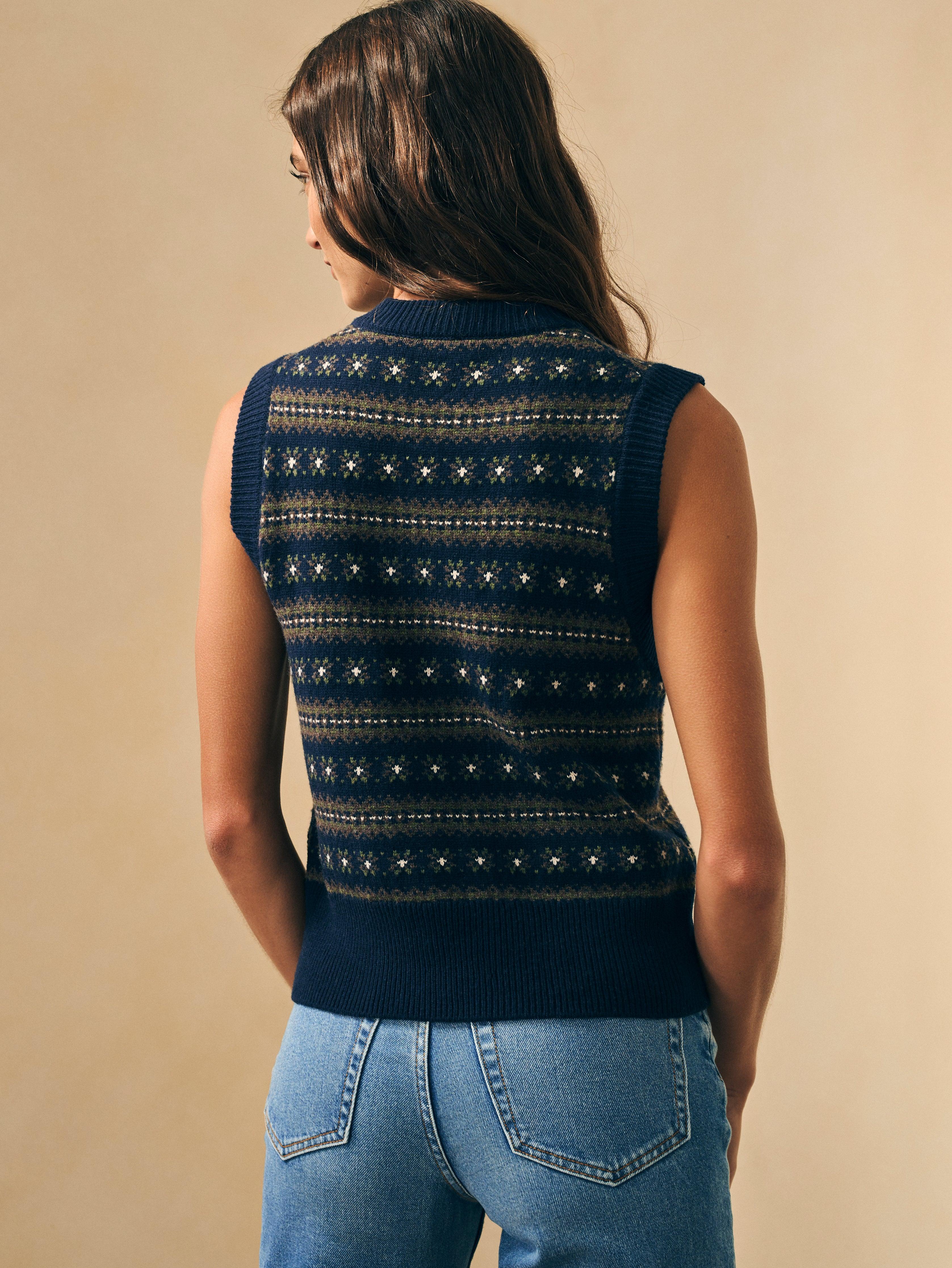 Highland Fair Isle Sweater Vest - Navy Multi