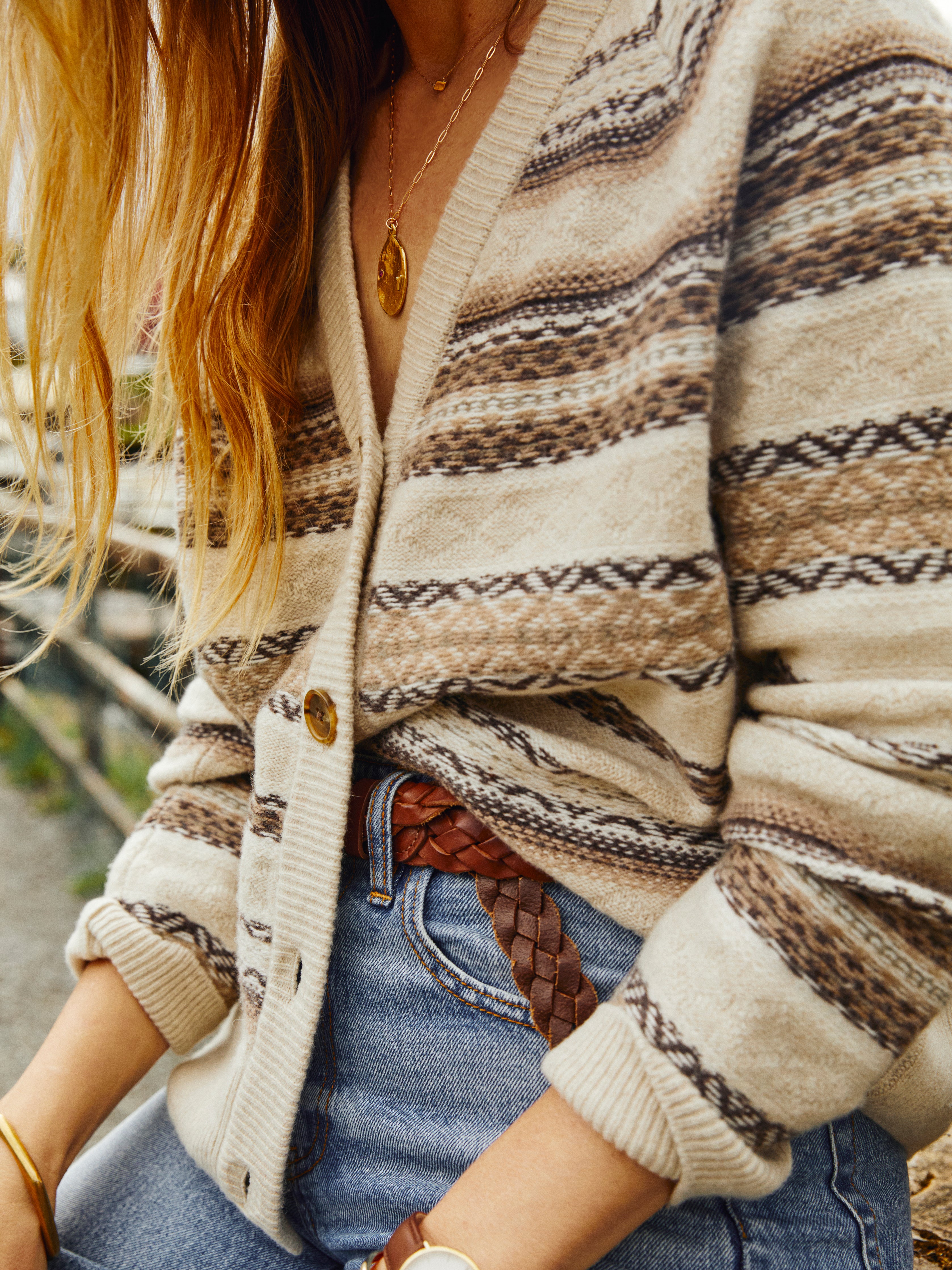 Highland Fair Isle Cardigan - Neutral Multi | Faherty Brand