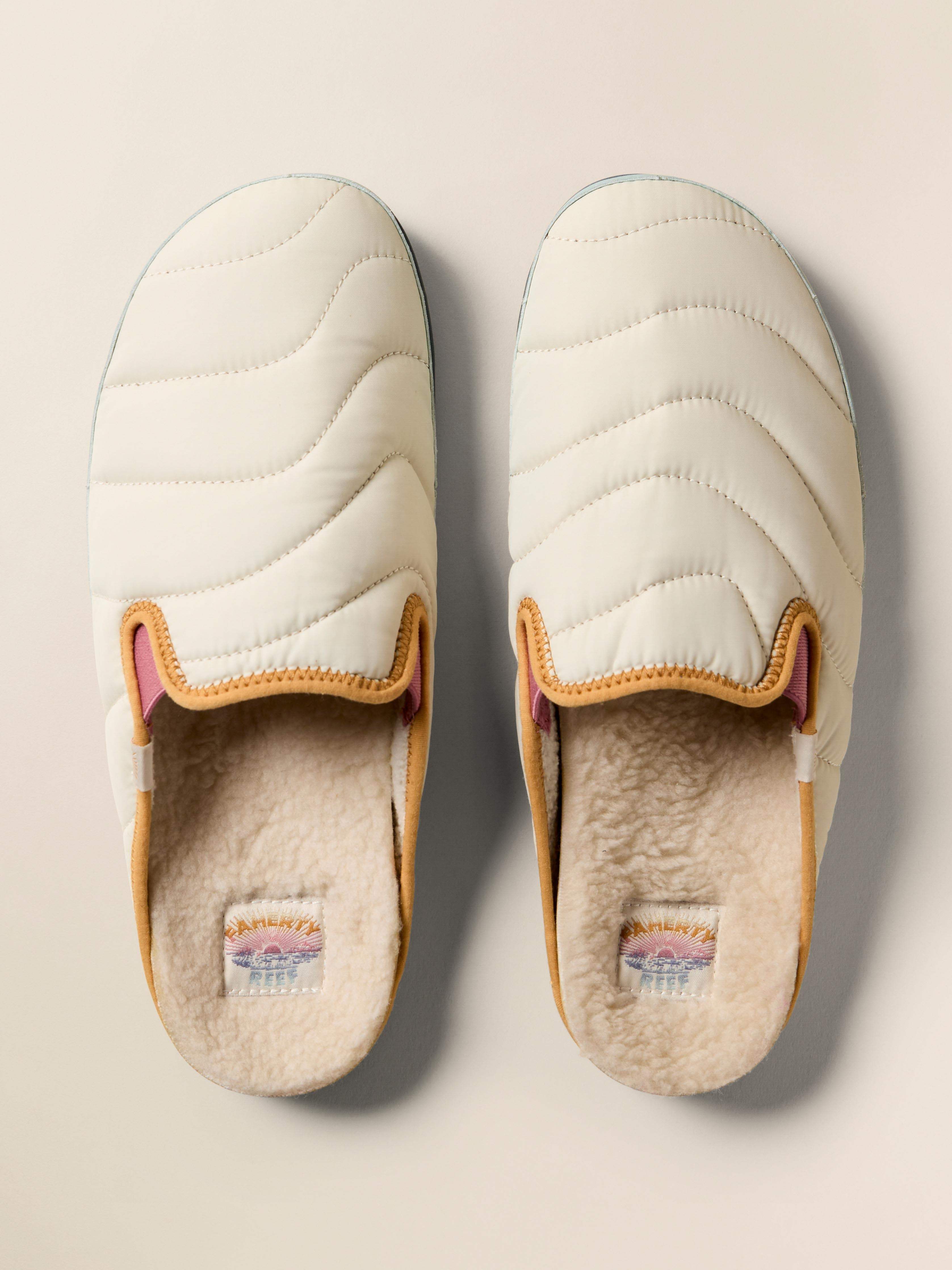 Faherty X Reef Women's Slipper Scuff - Ivory