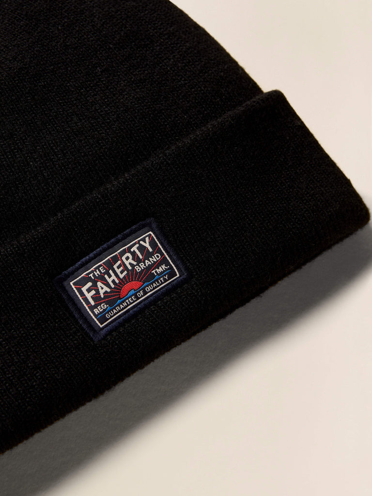 Faherty Logo Beanie Black Faherty Brand